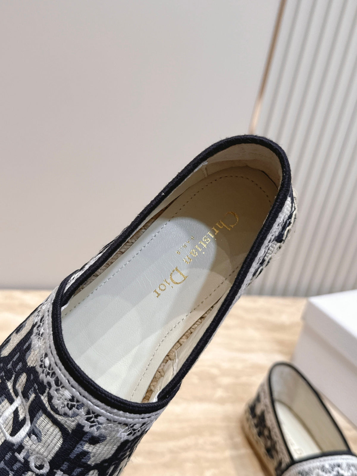 Dior 26s Siroco Espadrille Black White Dior Oblique Embroidered Canvas