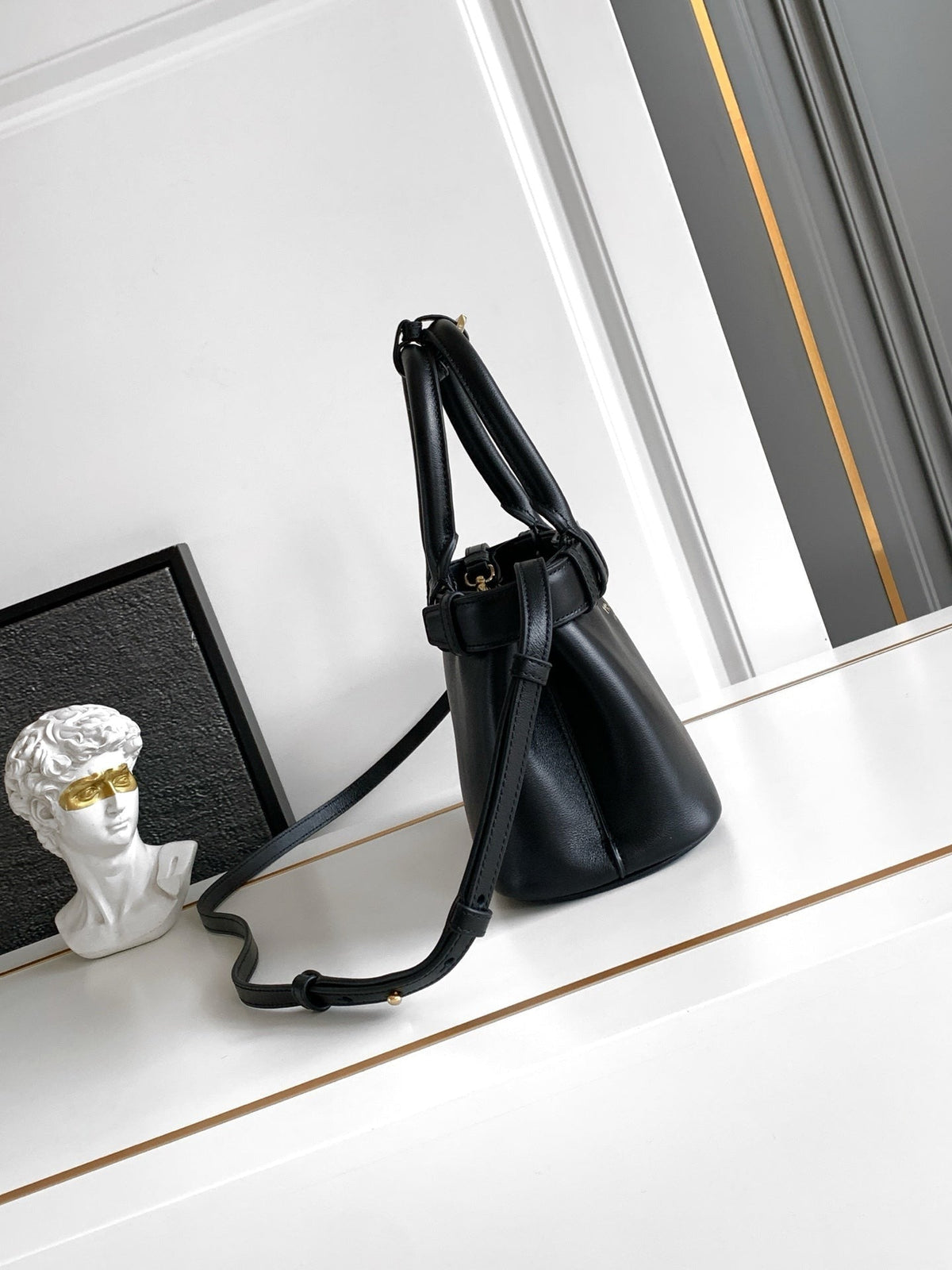 Prada 2026 Buckle Small Bag 22cm Leather