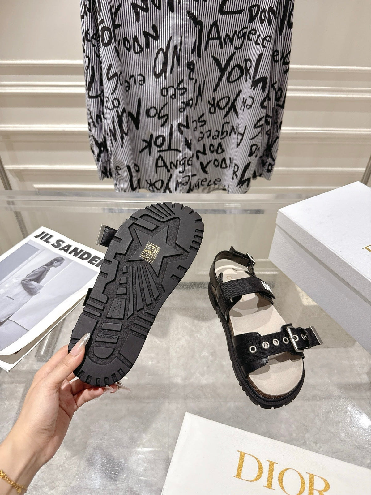 CD 26s Buckle Sandals Black Canvas 174928