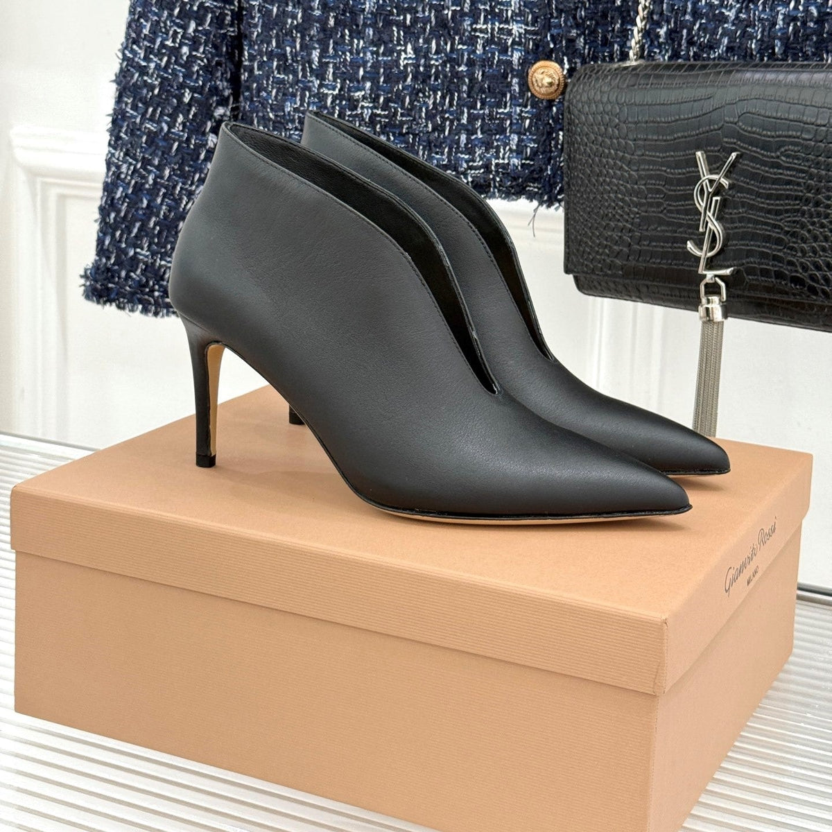 GR 26s Vania Pumps 9cm Black Leather 175086