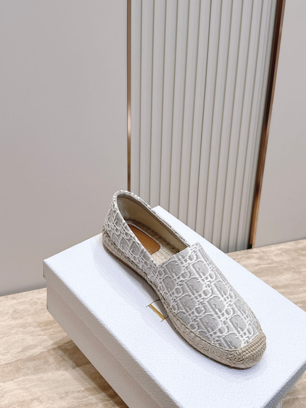 Dior 26s Siroco Espadrille Grey White Dior Oblique Canvas
