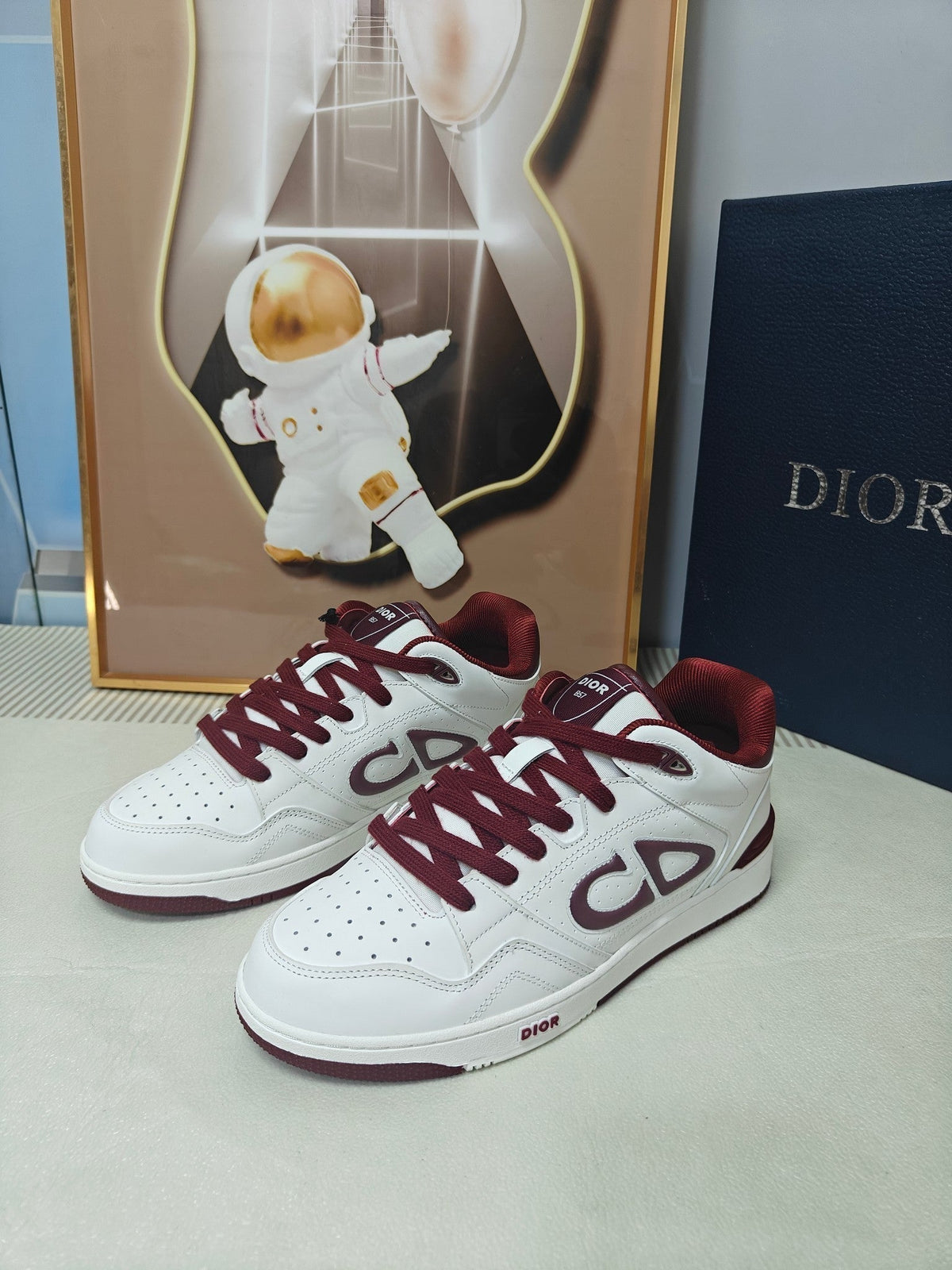 CD 26s Low Top Sneaker White Dark Red Calfskin 491852