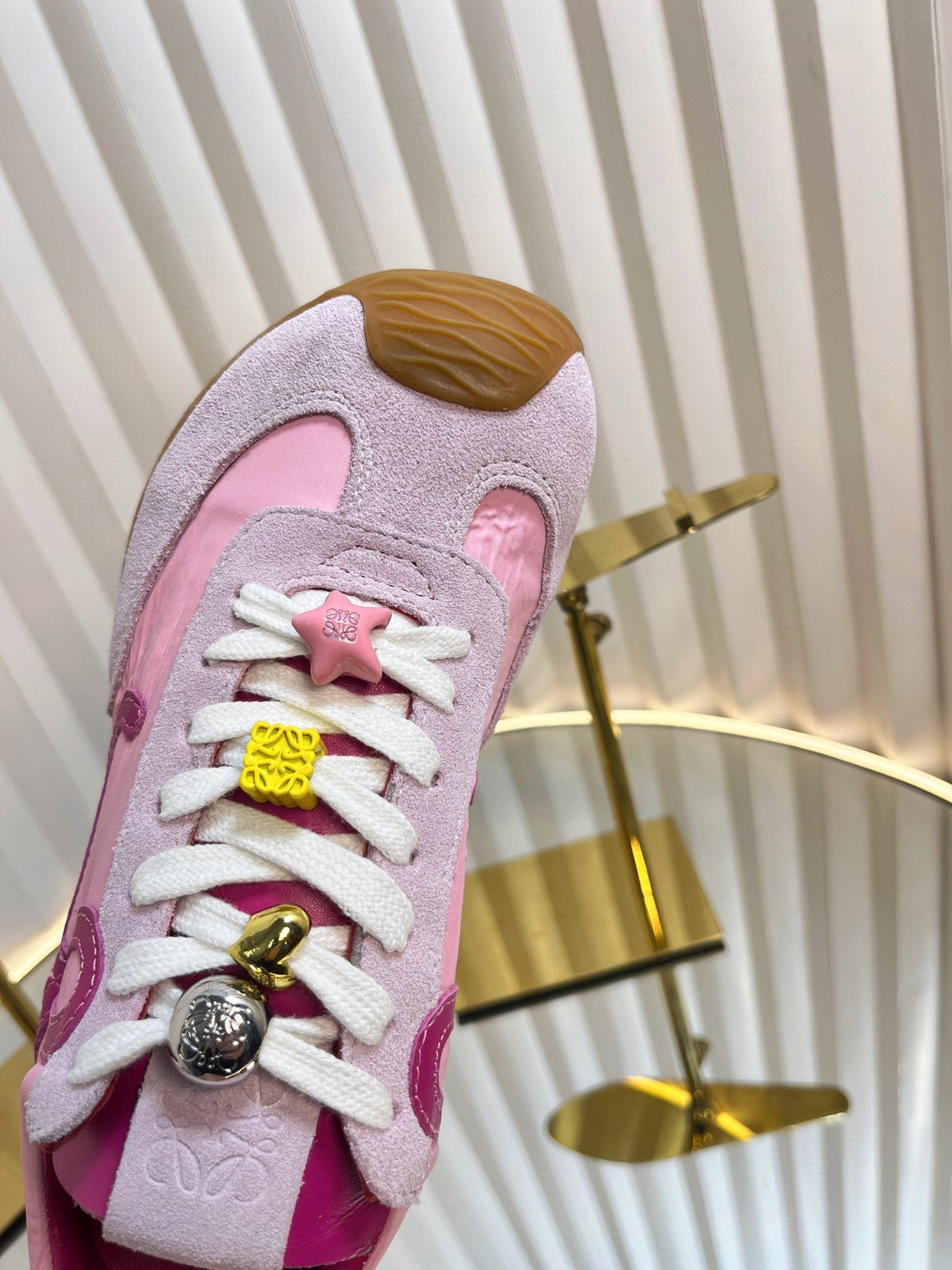 Loewe 26S Runner 2.0 Sneakers in Pink Suede and Fabric