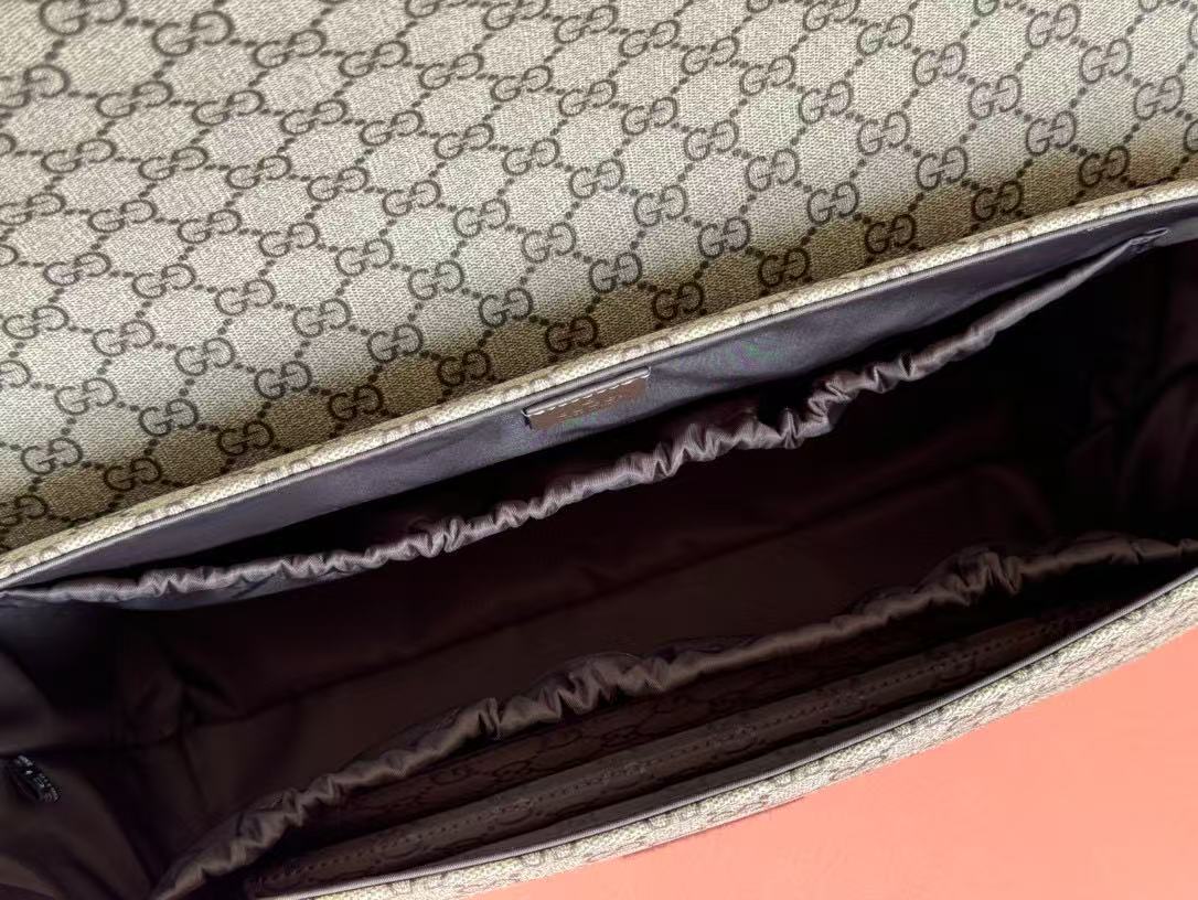 GG Supreme Large Changing Bag 44cm Beige Brown Canvas Leather Trim