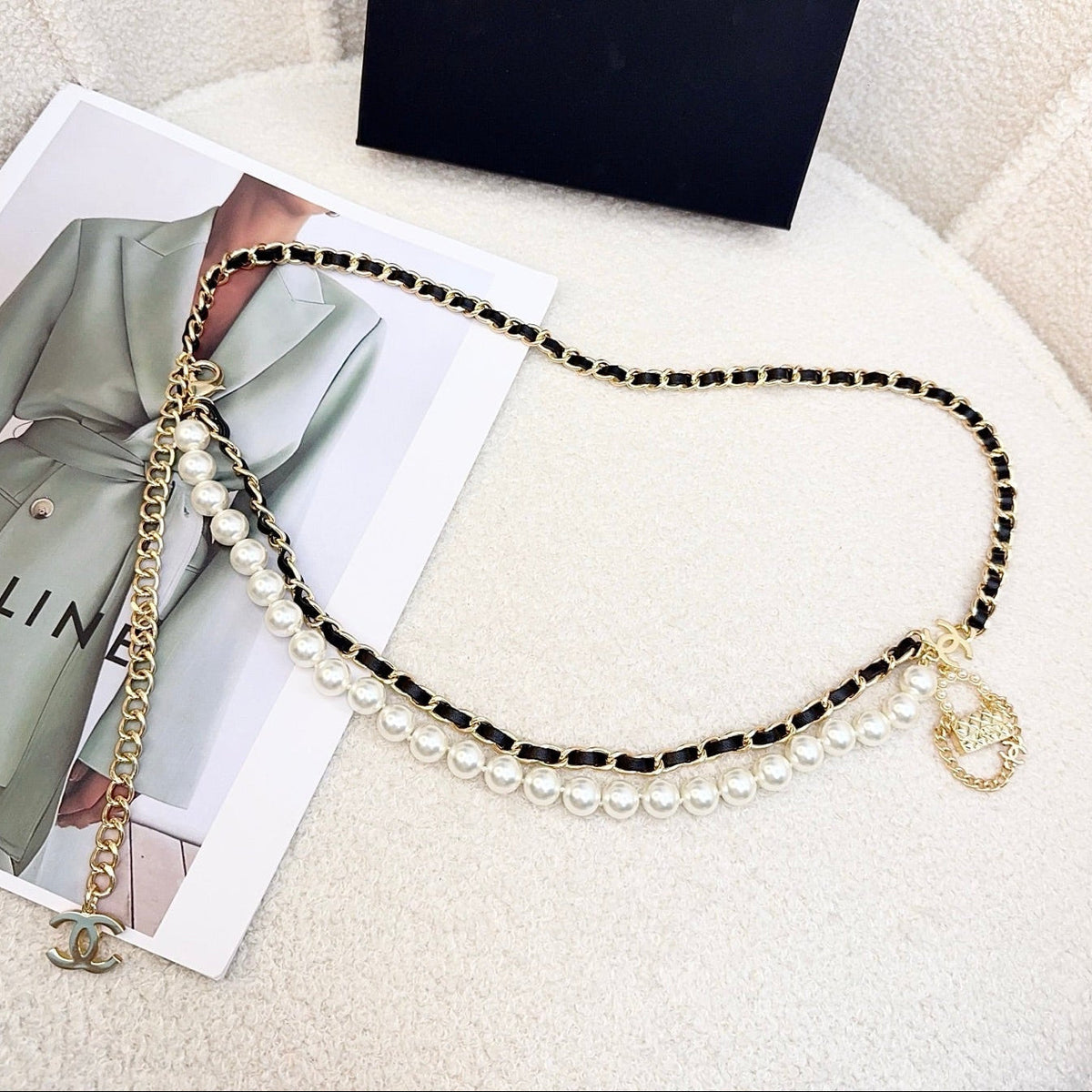 Chanel 2026 Bag Charm Pearl Waist Chain Belt Gold-Hardware 217219