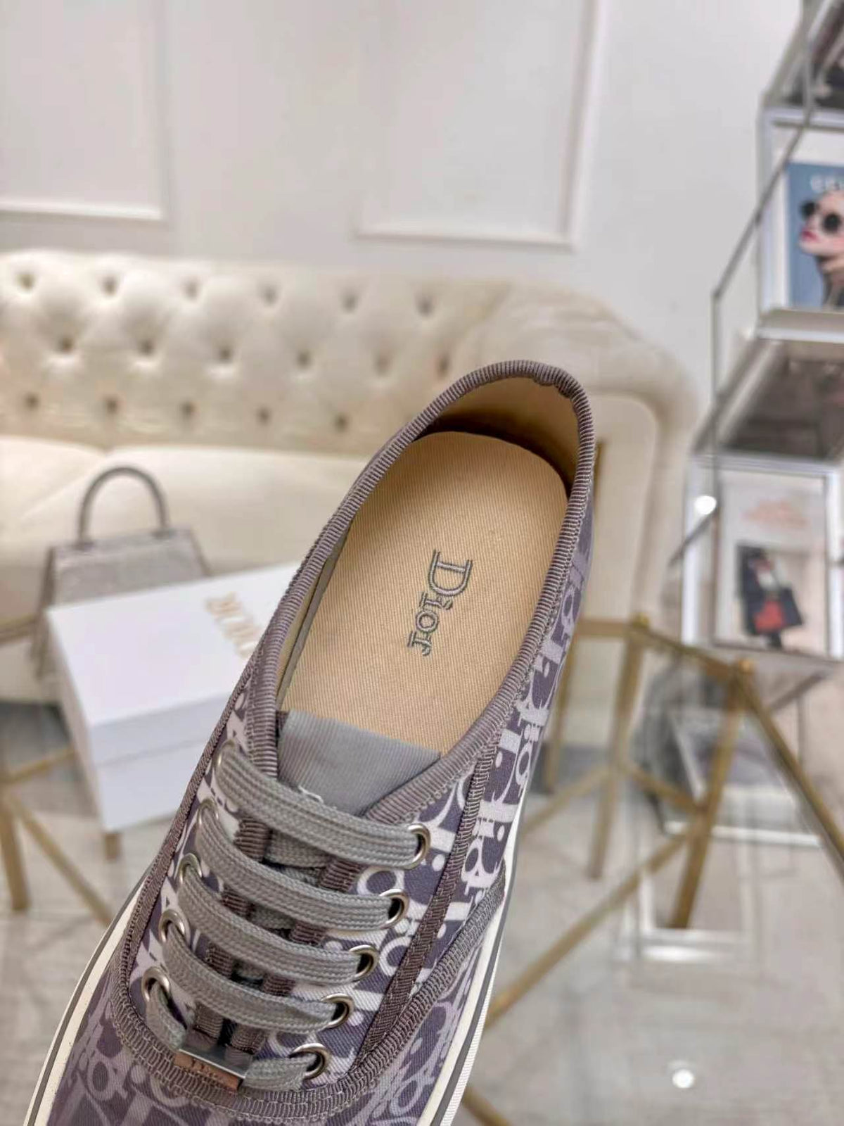 CD 26s Low Top Sneakers Light Purple Dior Oblique Canvas 619420
