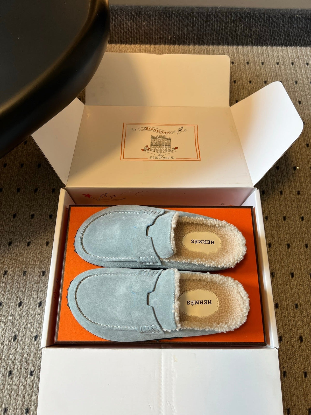 HM 26S Destin Mules Pastel Blue Suede