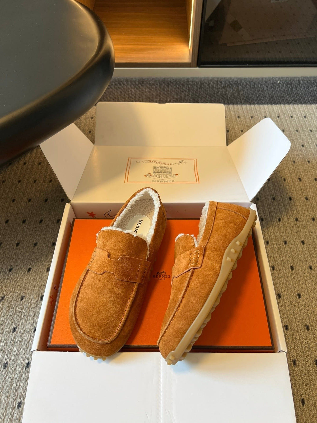 HM 26S Destin Loafers Cognac Brown Suede
