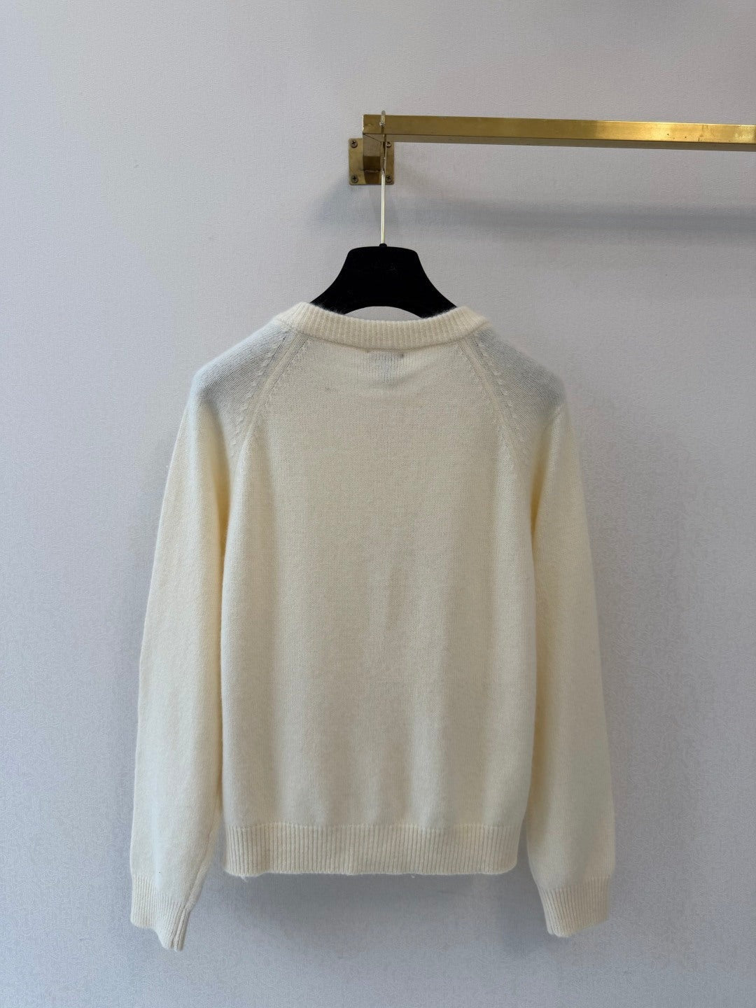CC 26S Knit Cardigan Round Neck Gold Buttons Cream Alpaga 433644