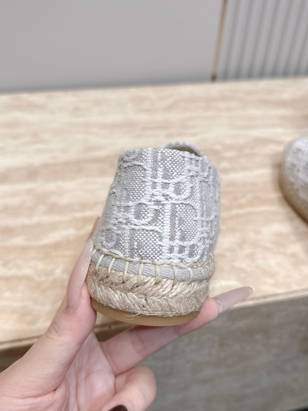 Dior 26s Siroco Espadrille Grey White Dior Oblique Canvas