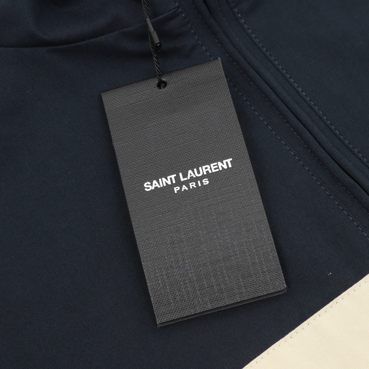 YSL 26s Track Jacket Navy Blue Beige Stripe Men