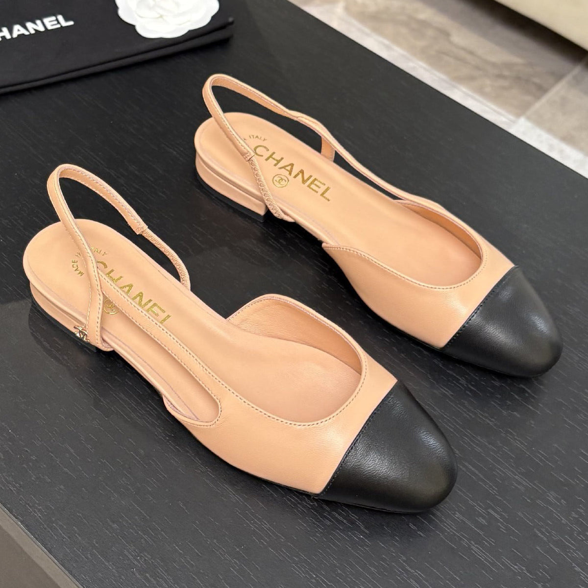 Chanel 2026 Two-Tone Slingback 2.0cm Cowhide 168114