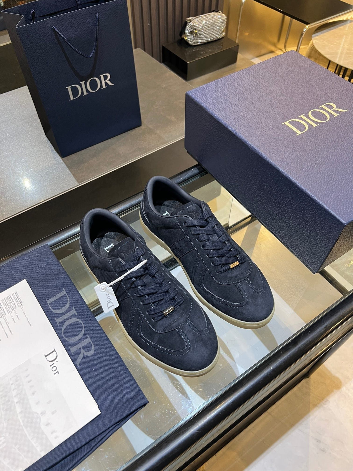 CD 26s Low Top Sneakers Black Blue Suede 492015