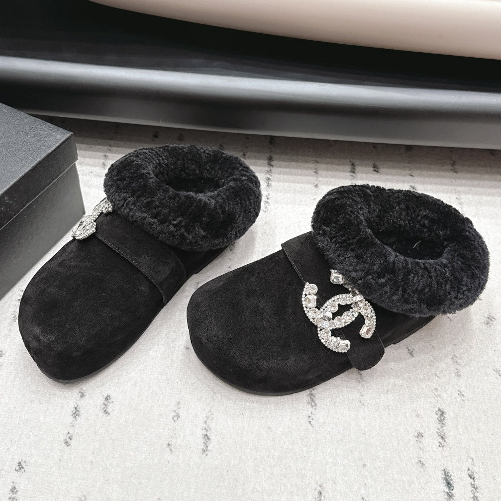 Chanel 2026 Round-toed Platform Mule Suede Wool 175862