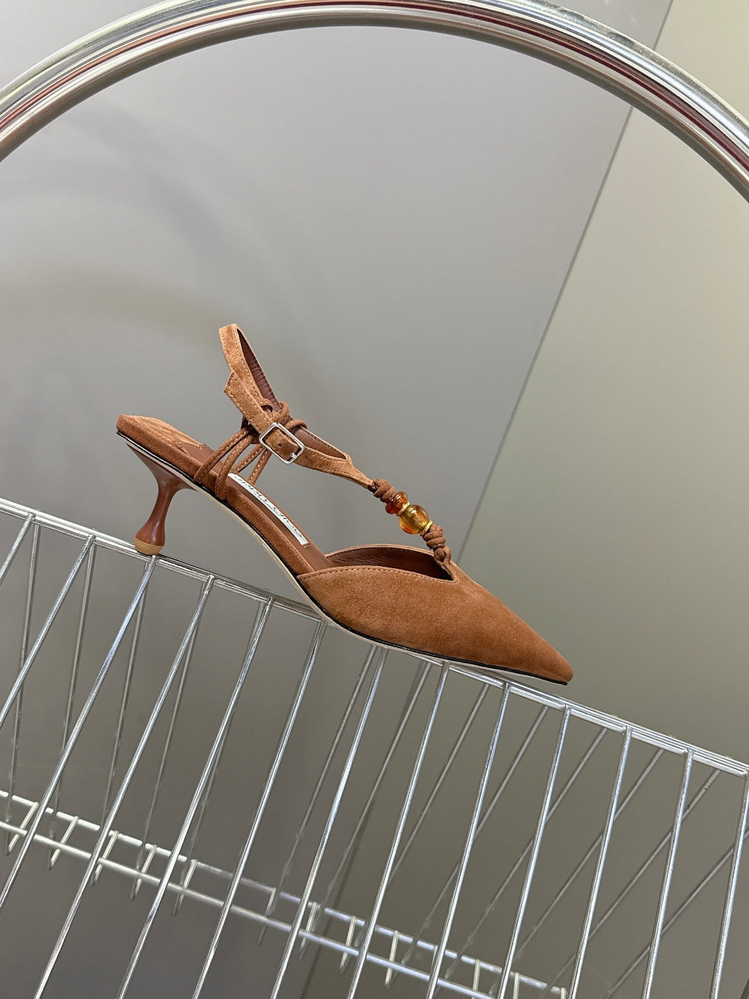 Jimmy Choo 26S High Heels 5.0cm Brown Suede 392851
