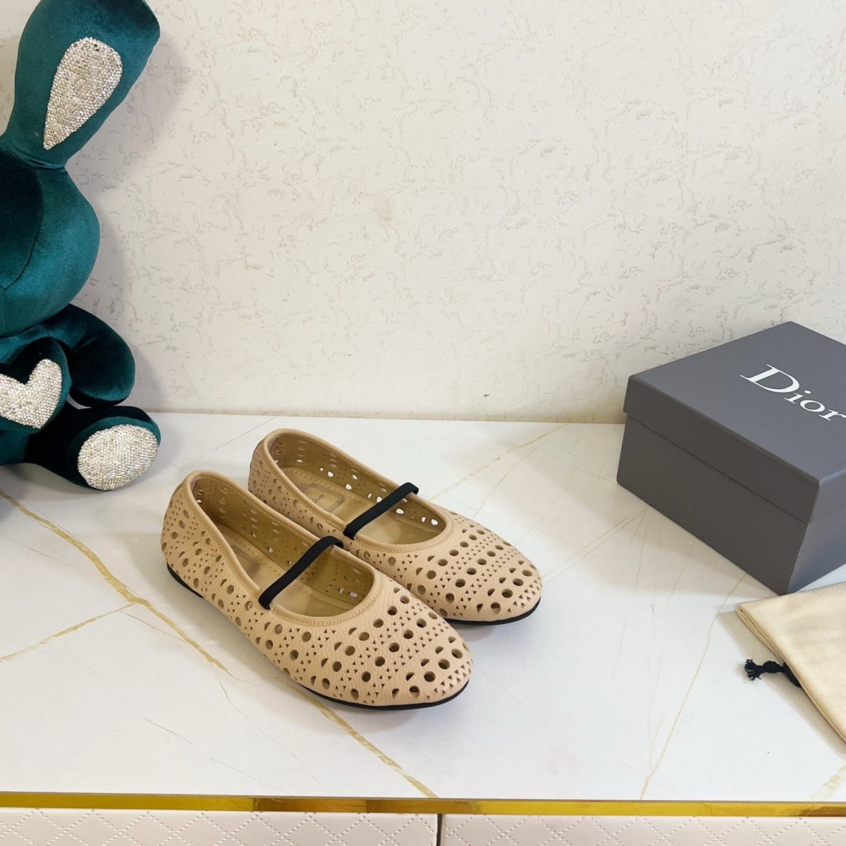 Dior 26s Mary Jane Flats Beige Calfskin