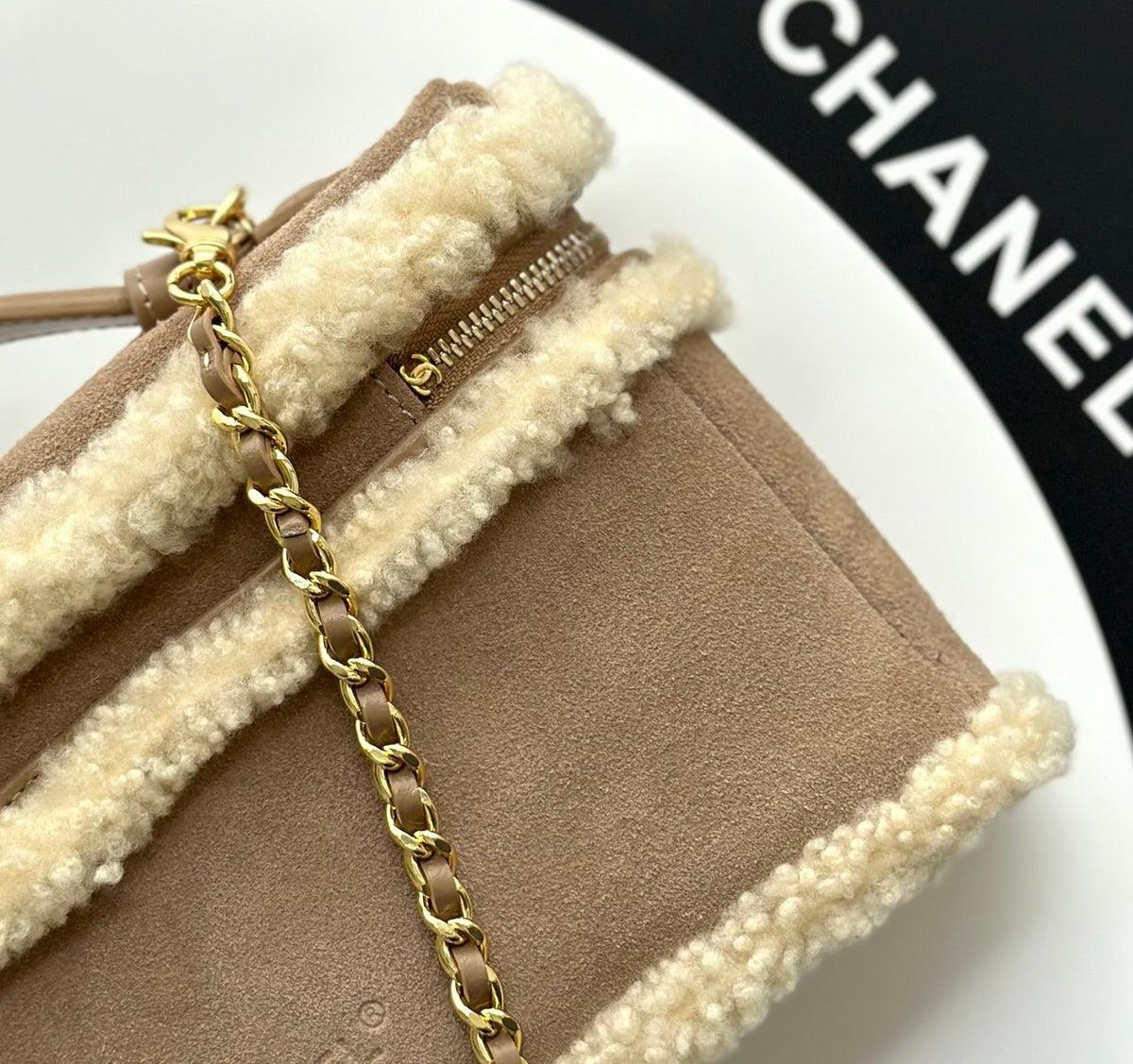 Chanel 2026 Top Handle Long Vanity Case Bag 23cm Suede Leather