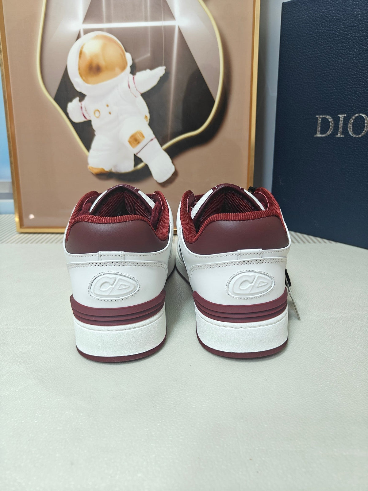 CD 26s Low Top Sneaker White Dark Red Calfskin 491852