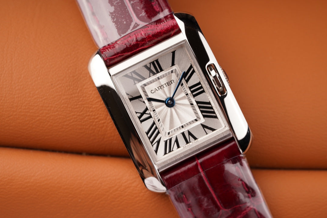 TANK ANGLAISE STEEL RED LEATHER