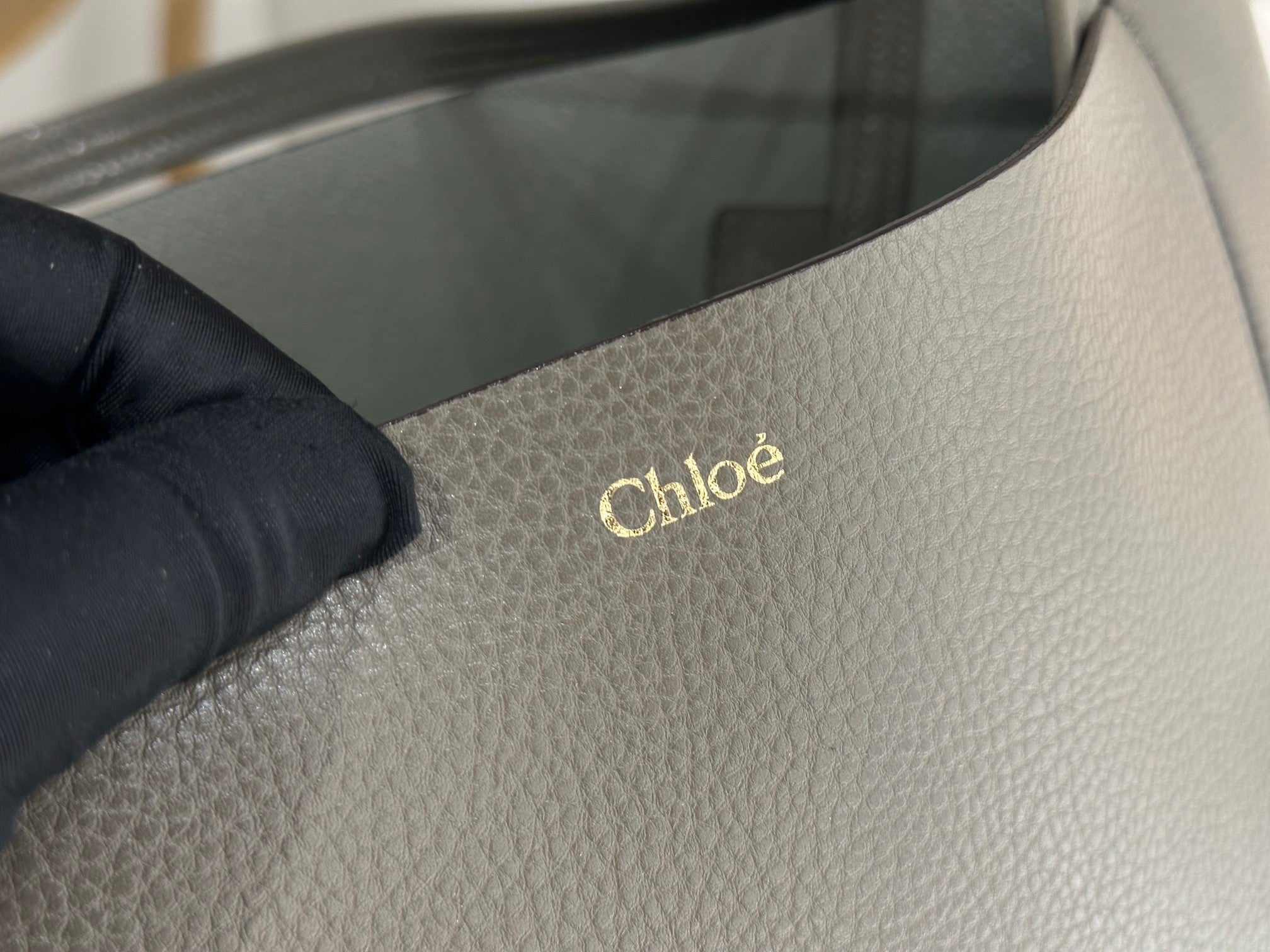 Chloe Spin Tote Bag Large 35cm Grey Calfskin 272279