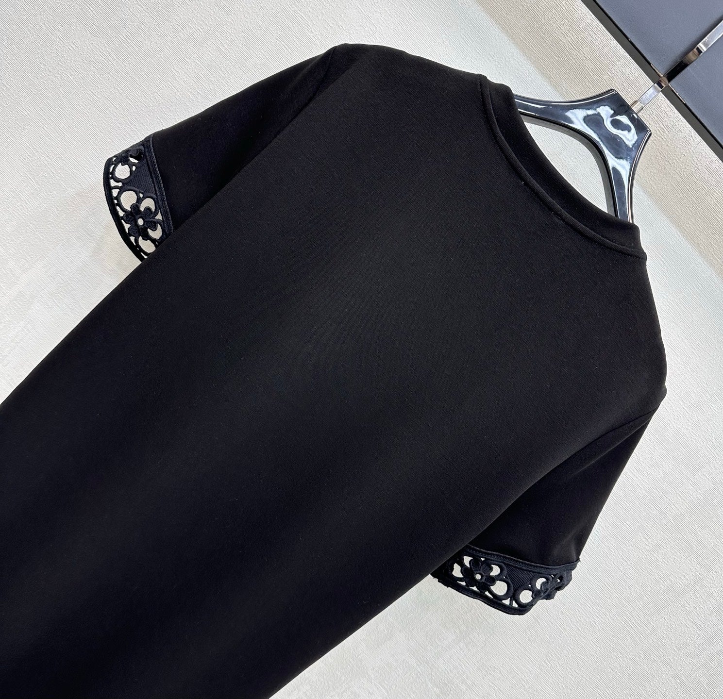 Moncler 26 Lace Patchwork Dress Black in Cotton 366760