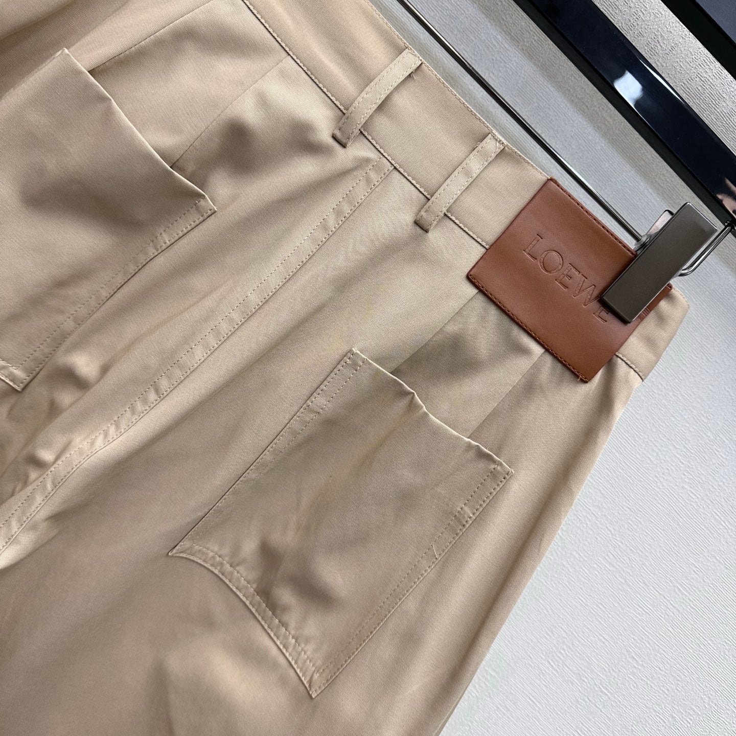 Loew 26 Khaki Wide-Leg Trousers in Cotton 378624