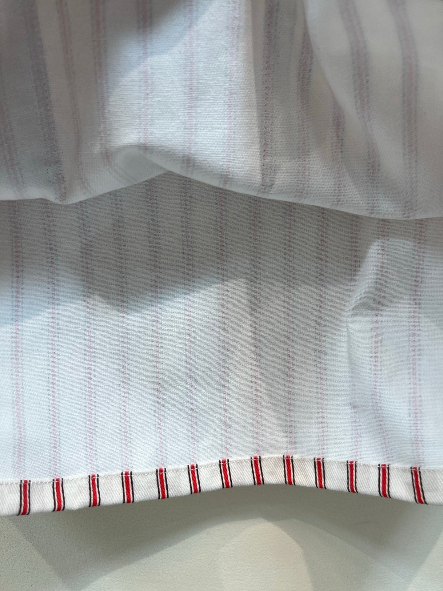 FD 26 Red and White Vertical Striped Dress in Cotton 385778