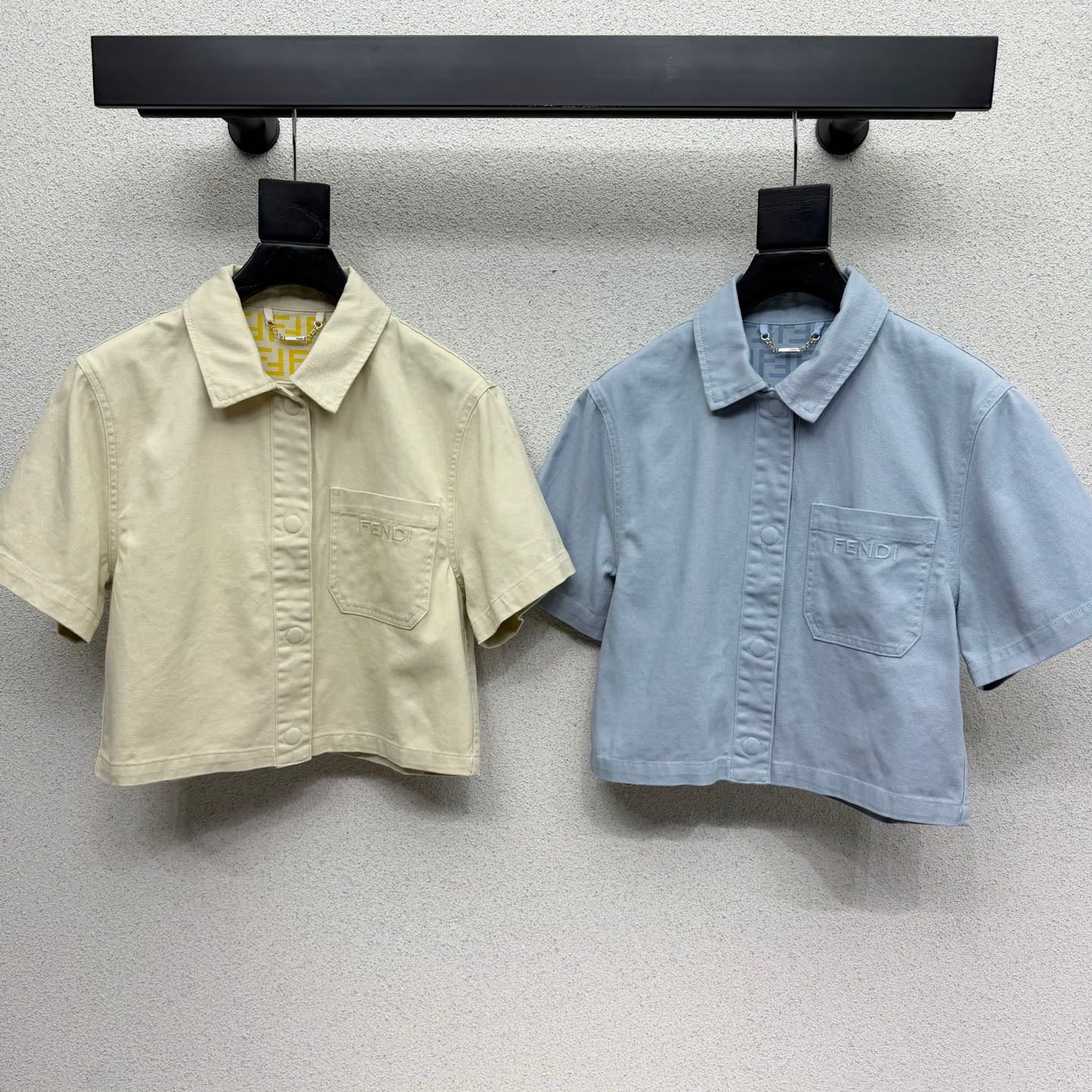 FD Denim Short-sleeved Top in Cotton 384277