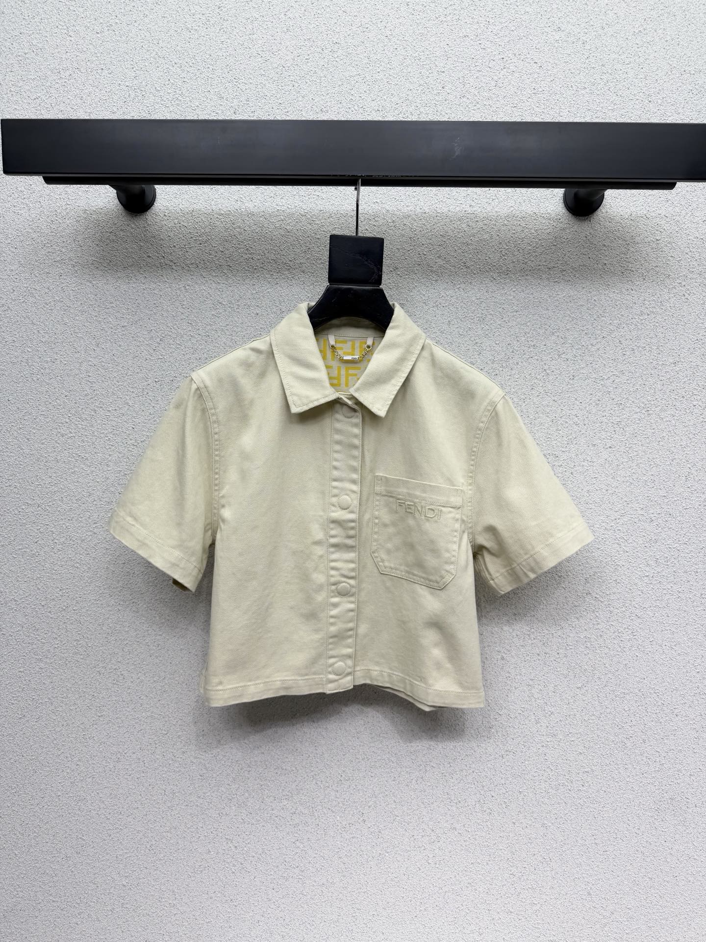 FD Denim Short-sleeved Top in Cotton 384277