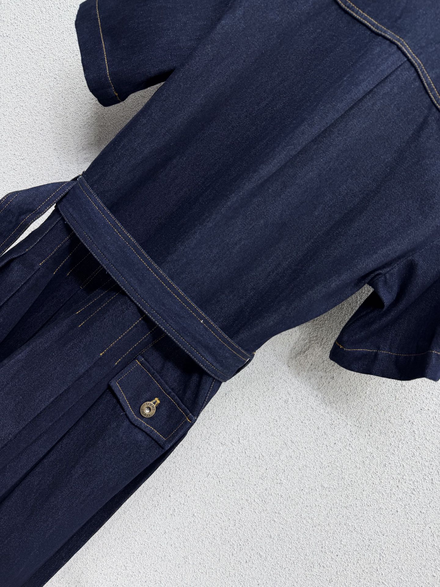 Loewe Minidress Belted Blue Denim in Cotton 386098