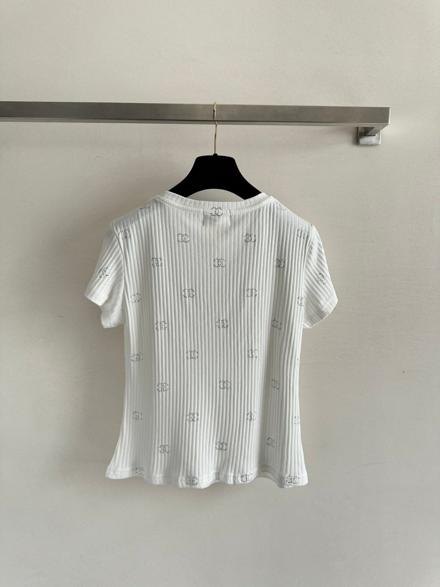 CC Neck Short-sleeve top White in Cotton 387729
