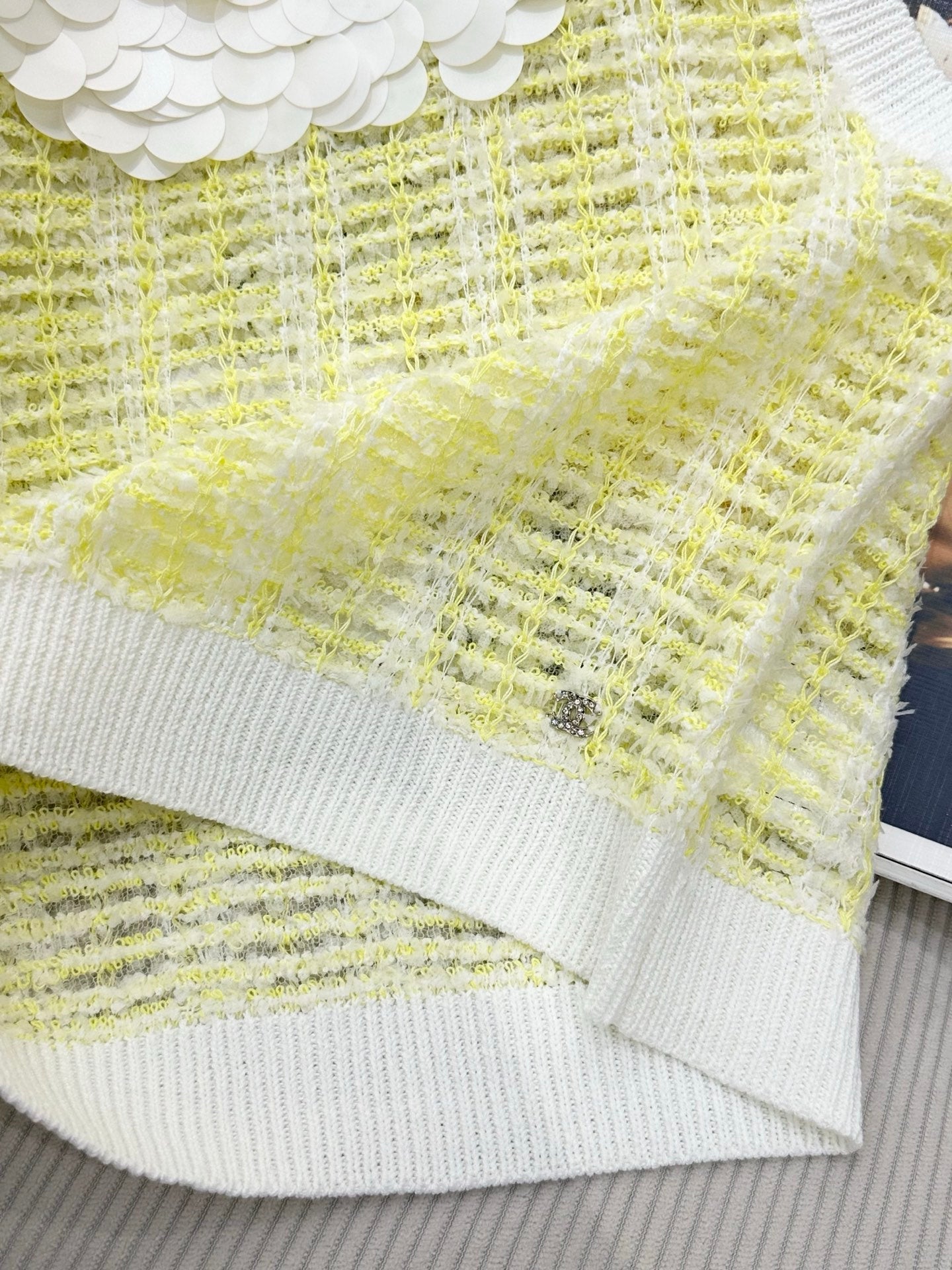 CC 26 Knit Vest Top Pale Yellow in Cotton 387593