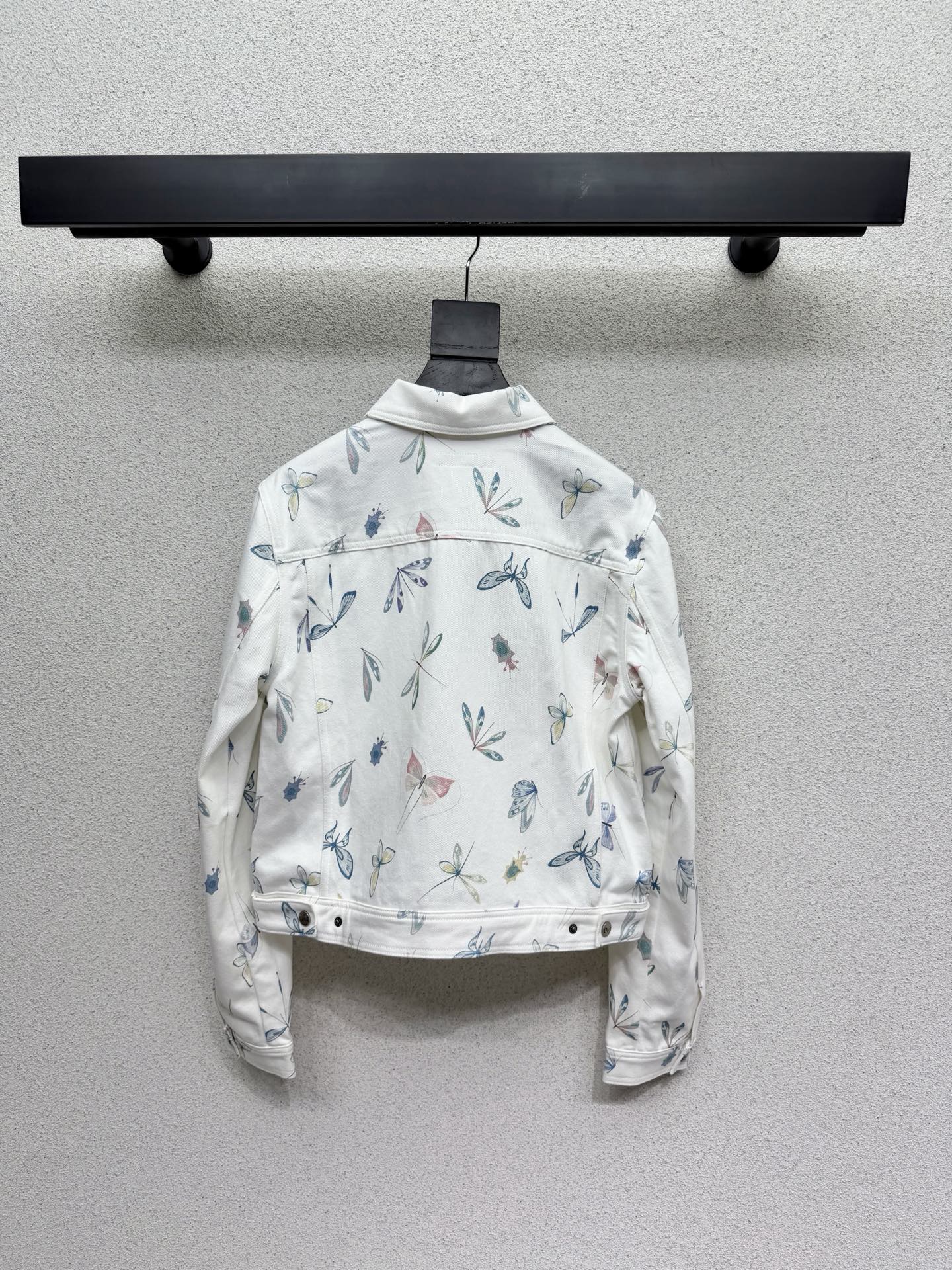 CD Printed Butterfly Jacket White in Cotton 388396