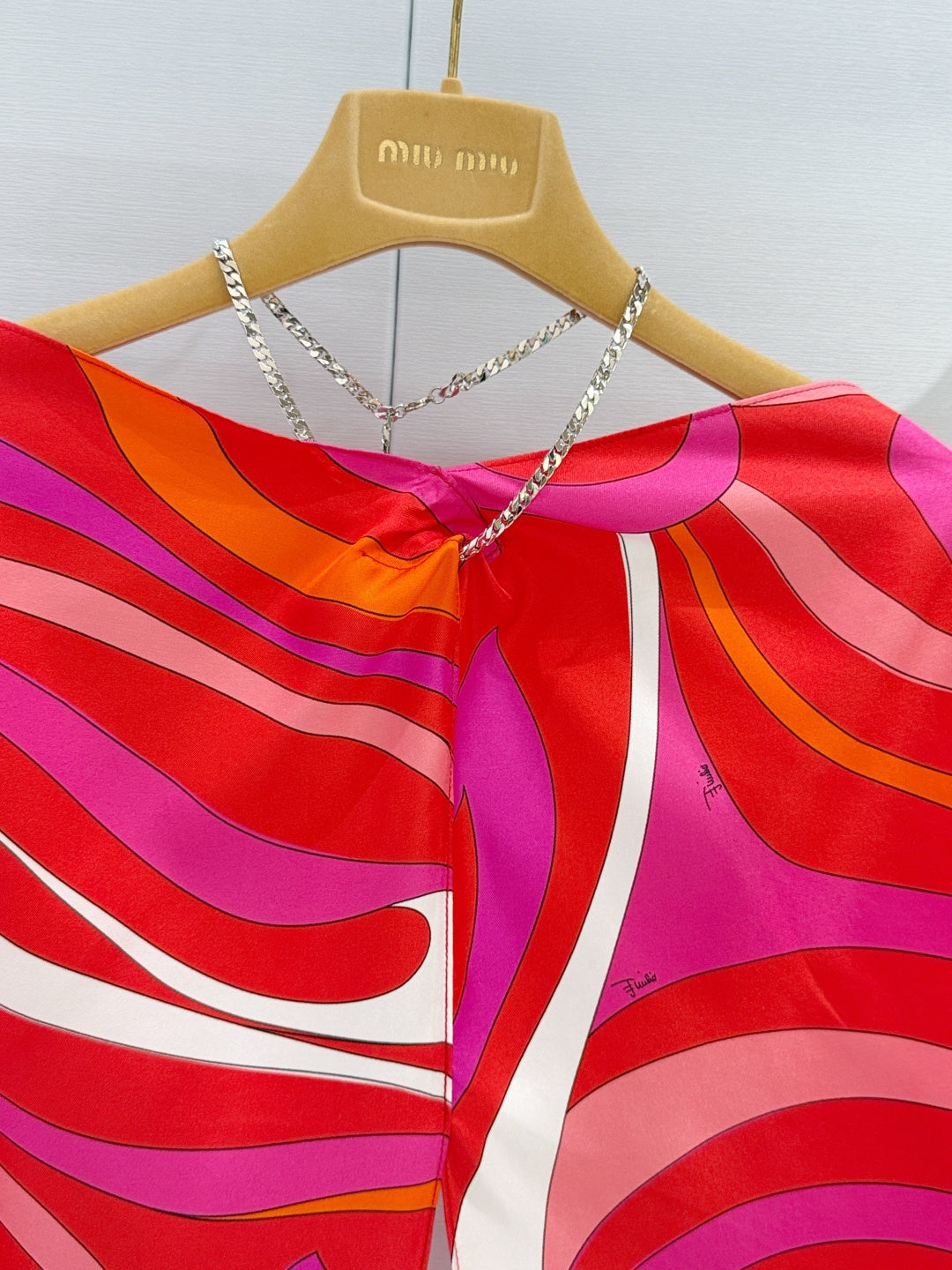 Pucci Halter Neck Top Red in Silk 323635