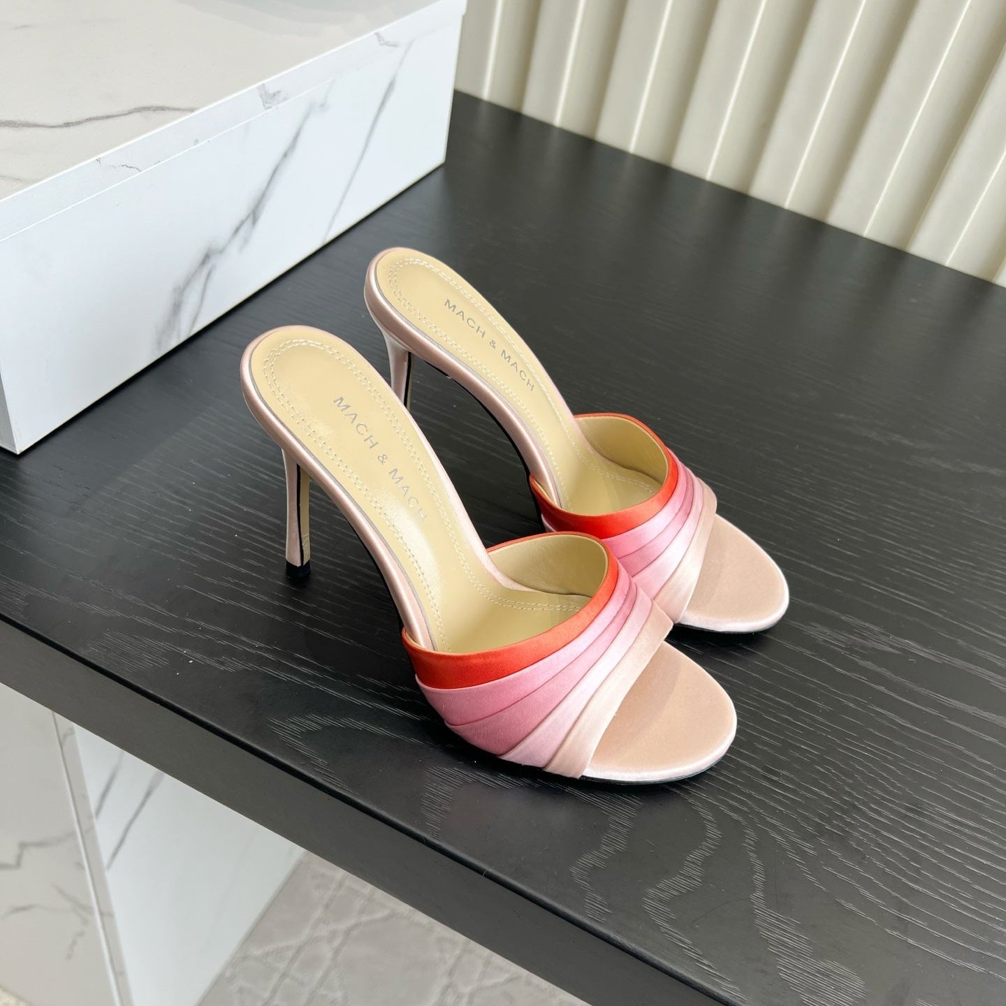 Mach Sandals 9.5cm Pink Red Ombre Satin 851918