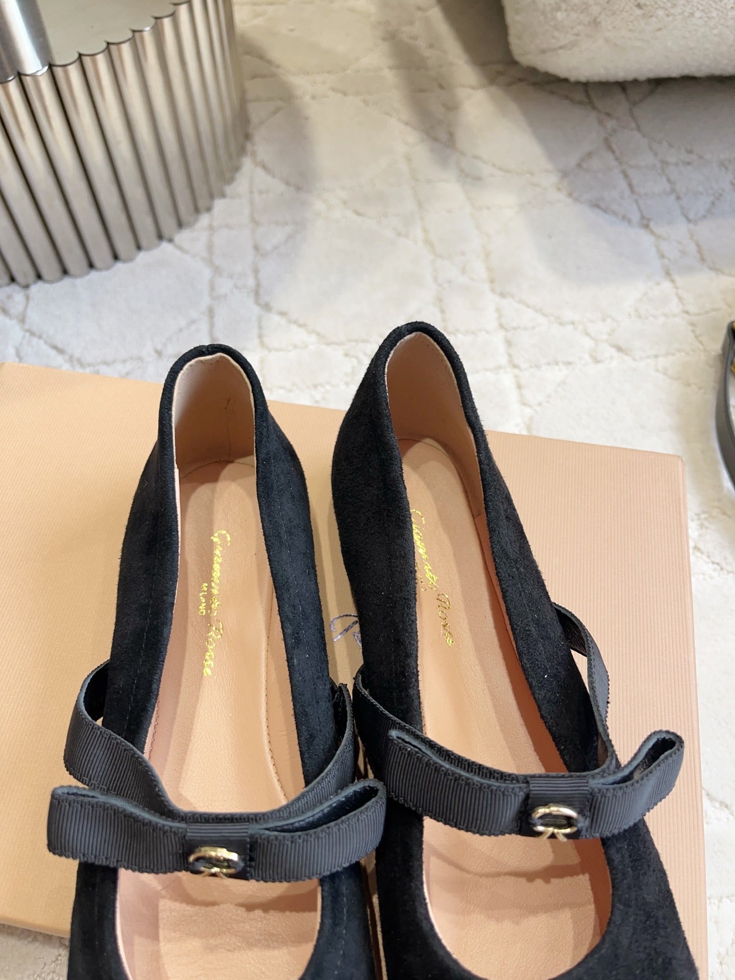 GR Mary Jane Flats Black Suede 851885