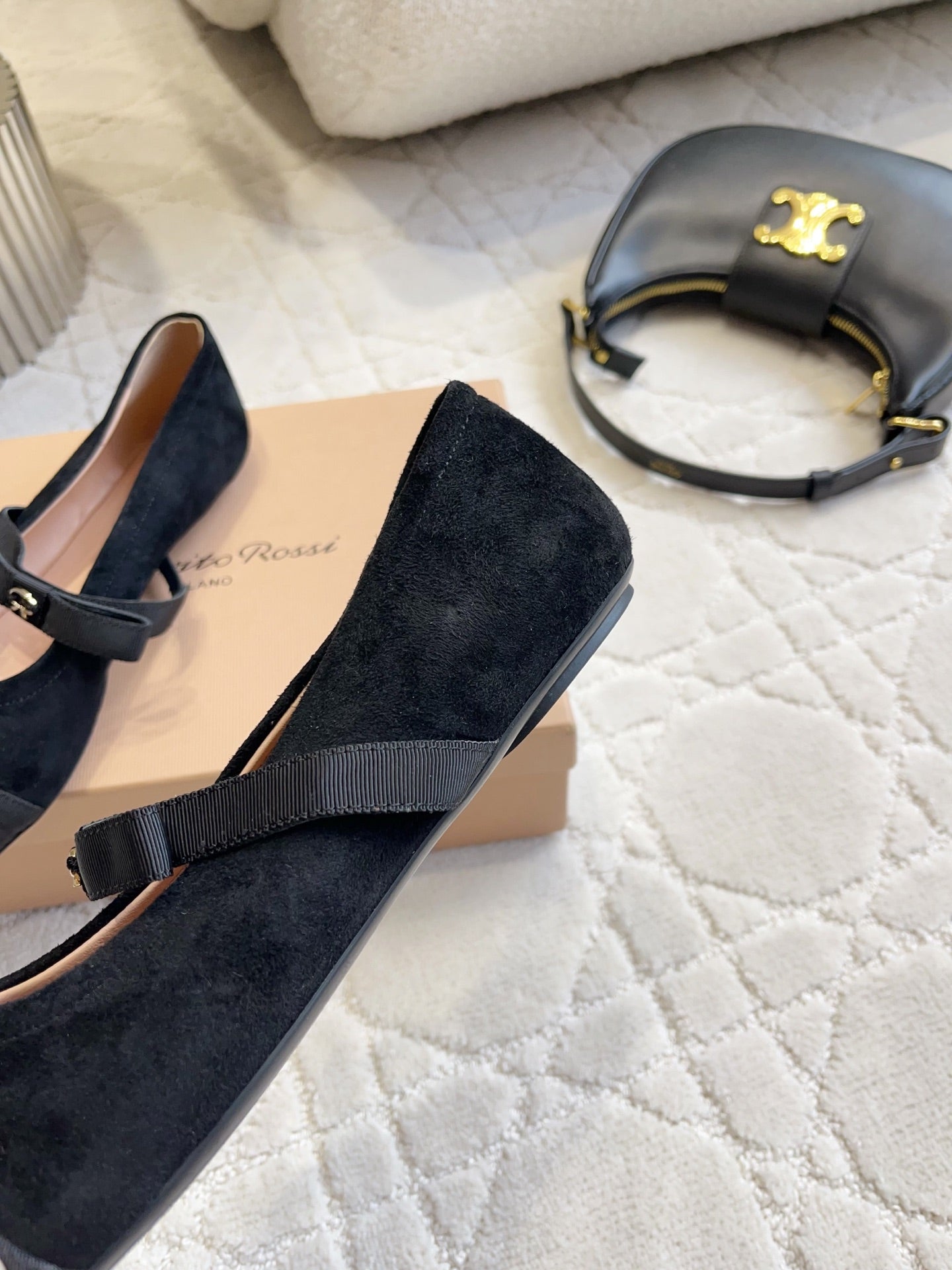 GR Mary Jane Flats Black Suede 851885