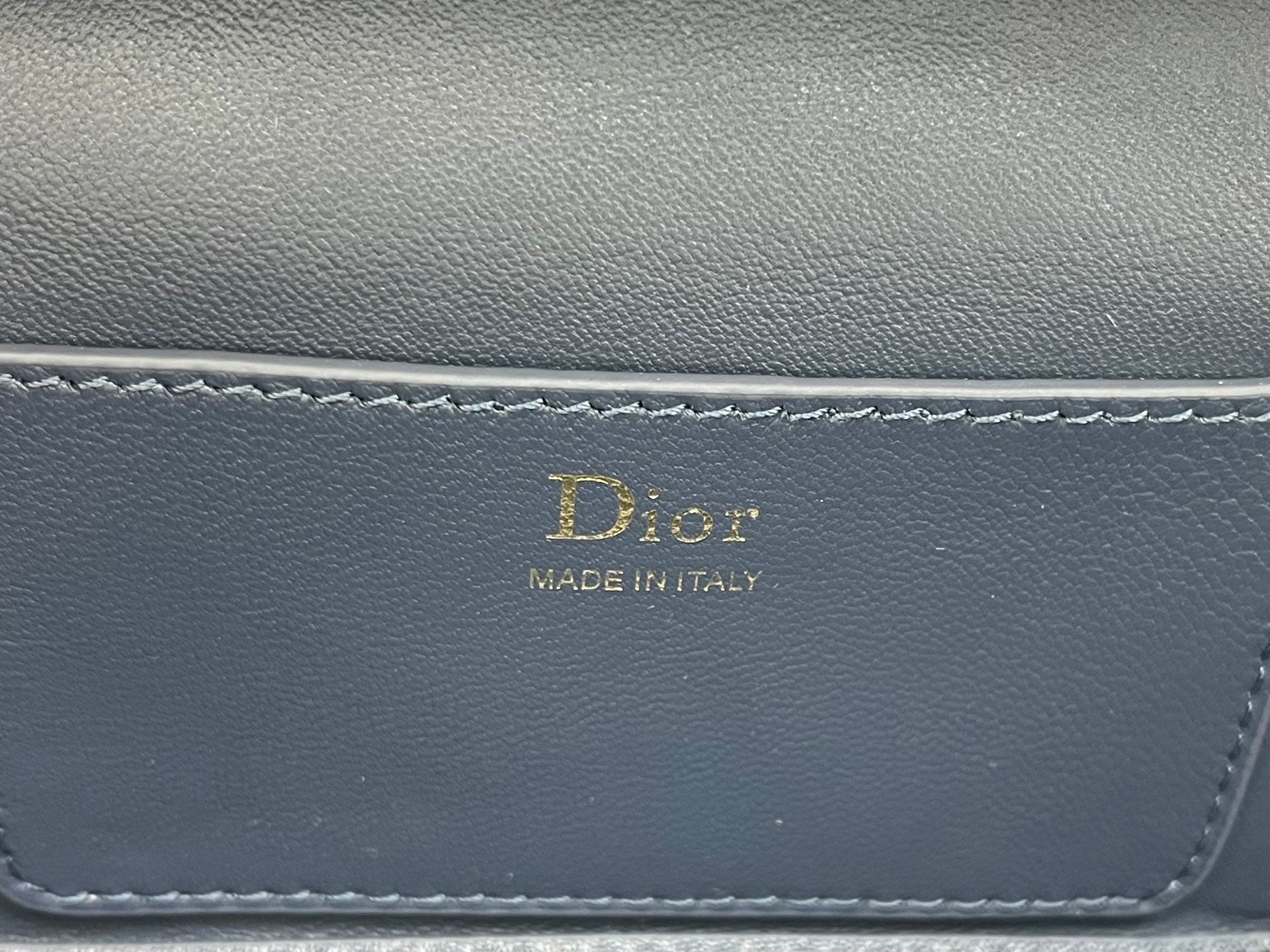 CD Cannage Vanity Chain Bag 19cm Navy Cowhide 158124