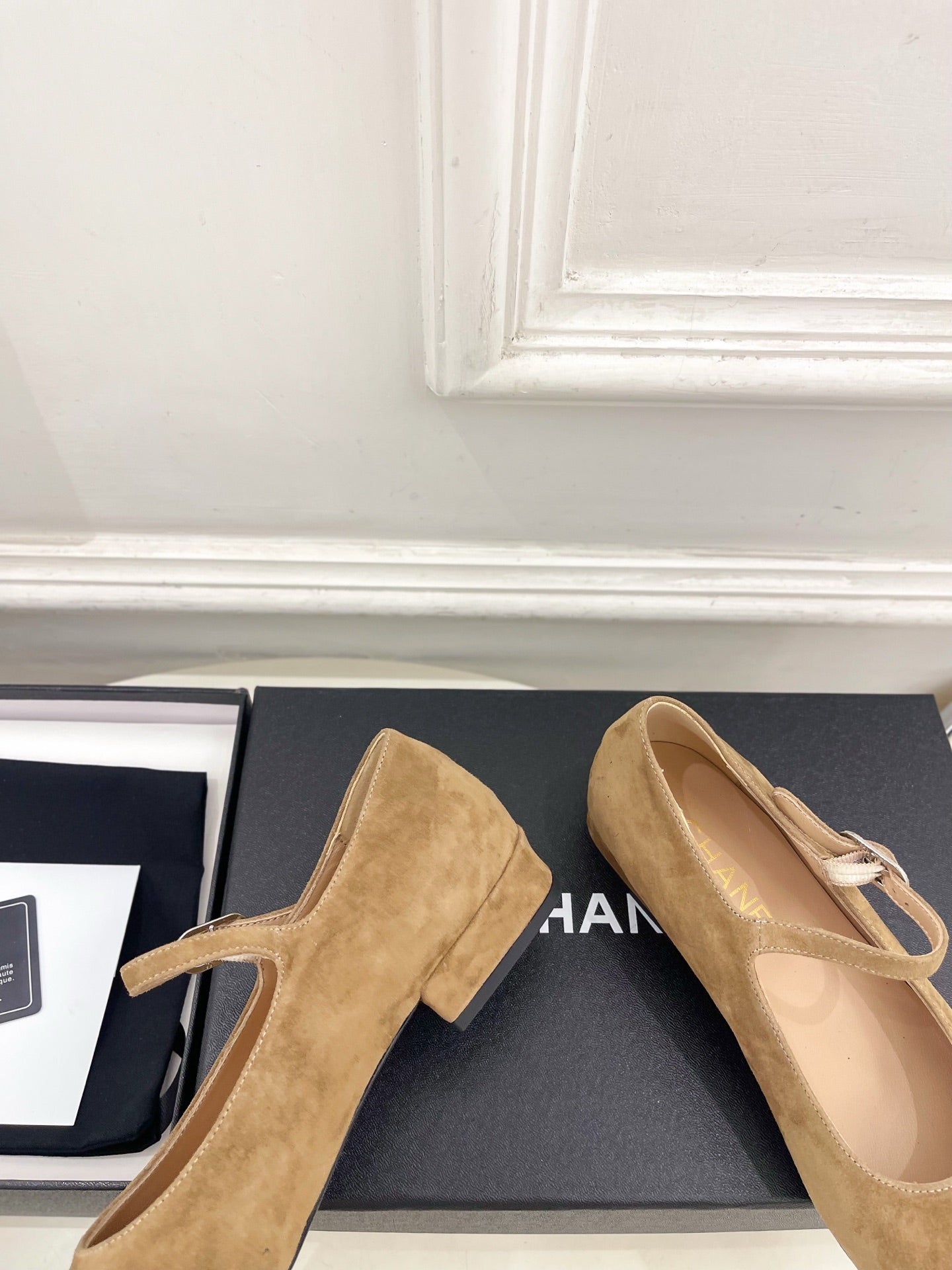 CC Square Toe Mary Jane Flats 2.5cm Brown Suede 891751