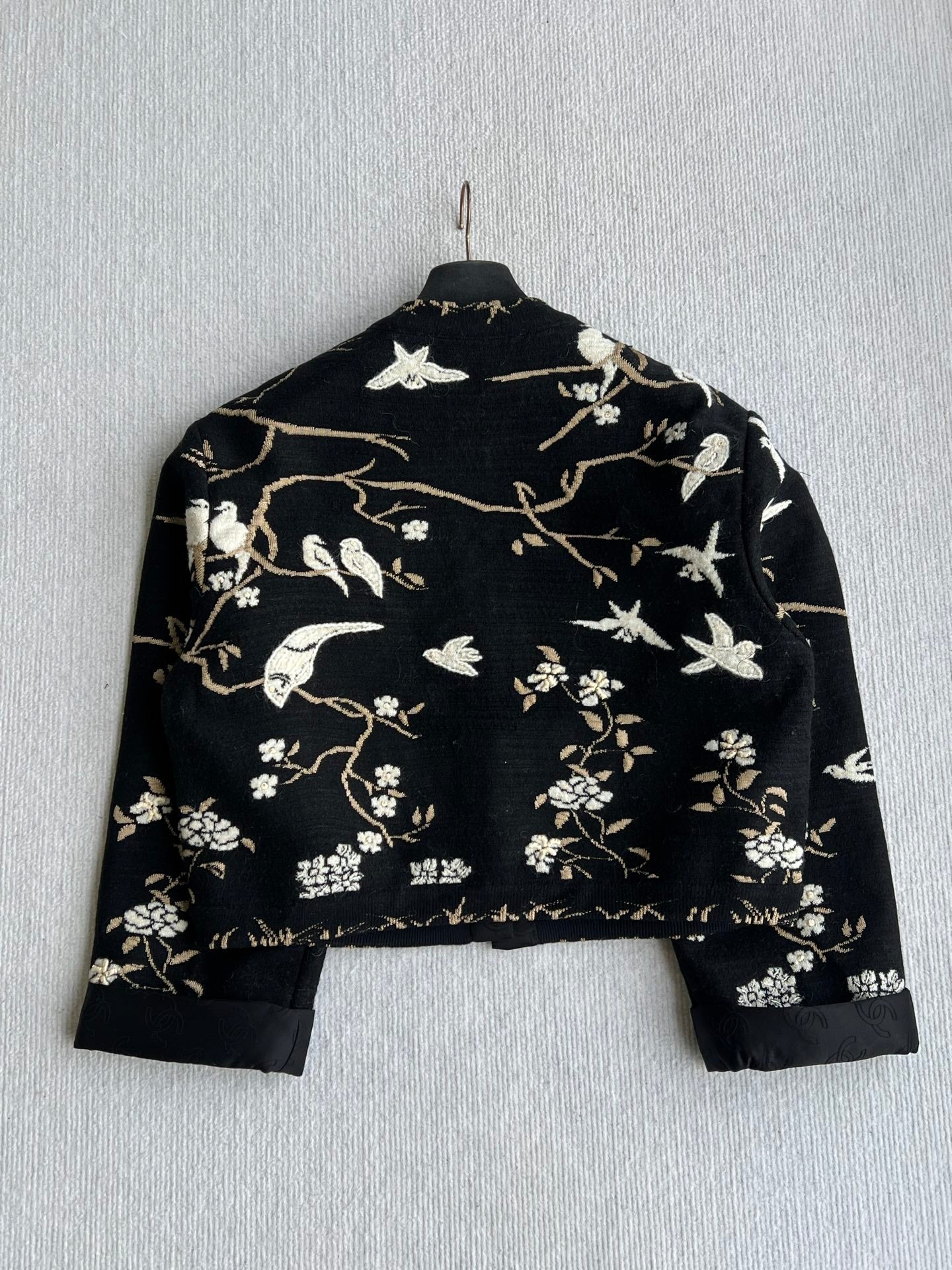CC Métiers d'Art Embroidered Jacket Black Gold Wool 412372