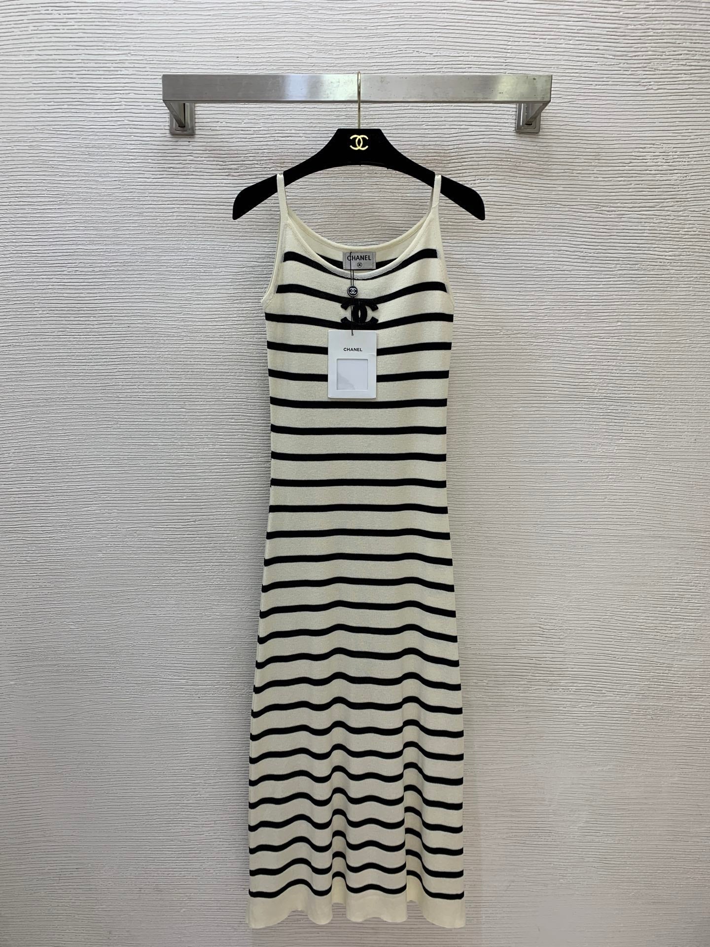 CC Striped Halter Knit Long Dress 411820