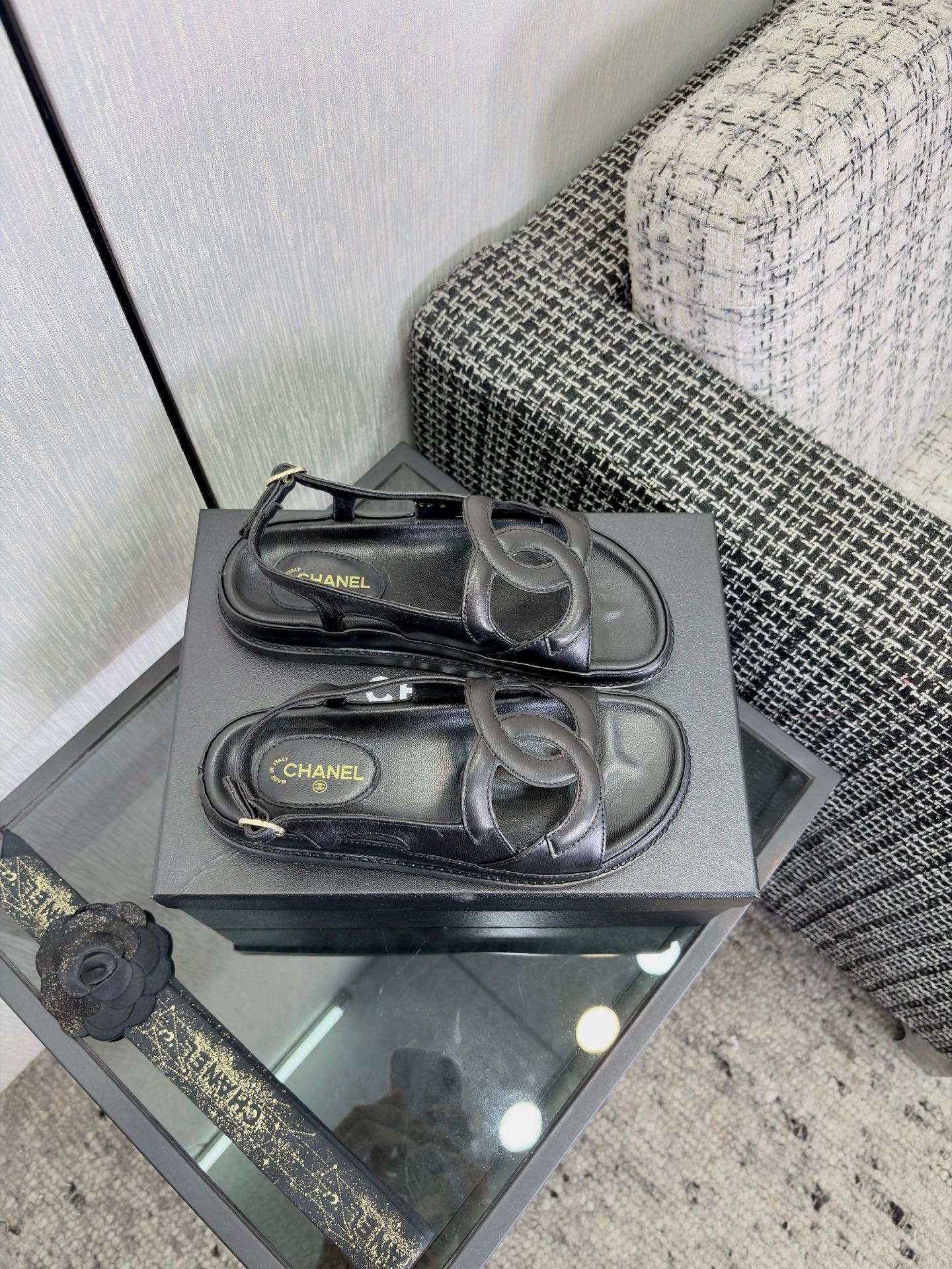 CC Sandals Black Leather 935913