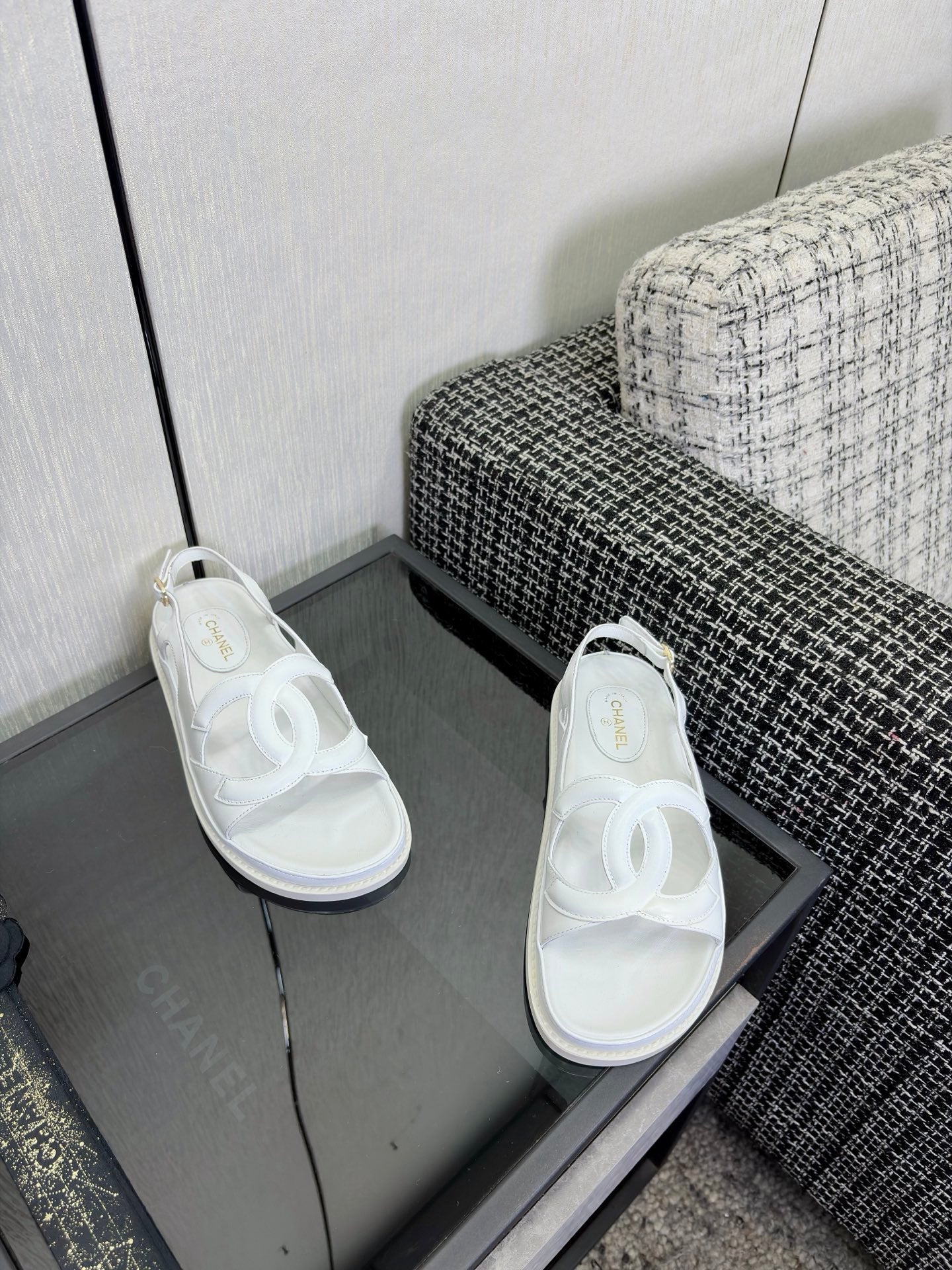 CC Sandals White Leather 935911