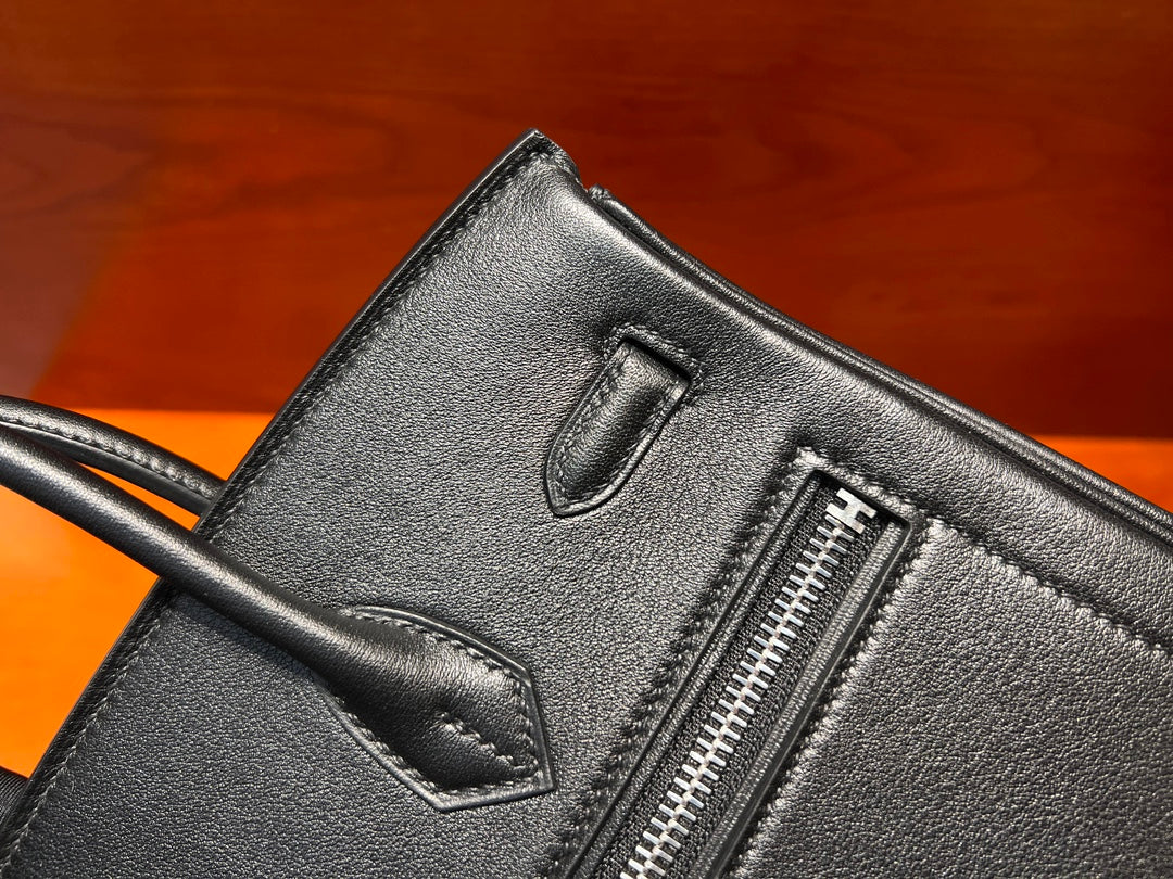 HM Limited Edition Birkin Rock 25cm Handbag Black Evergrain