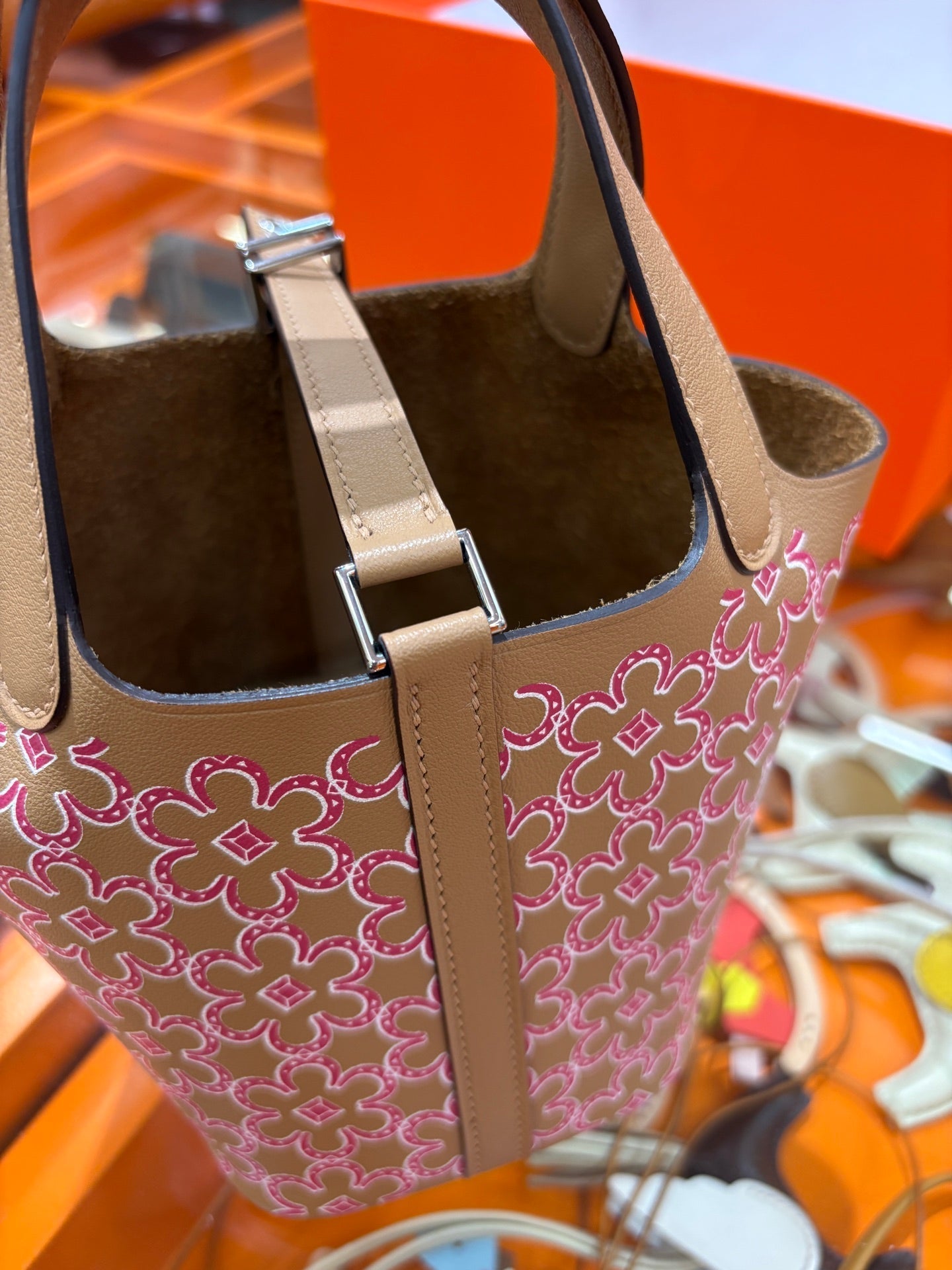 HM Lucky Daisy Micro Picotin Lock 14 Handbag Leather