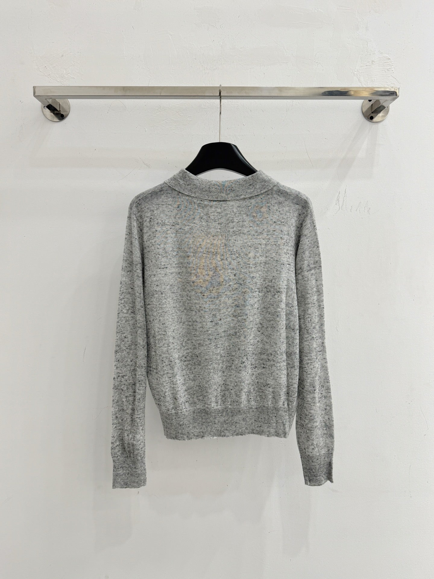 Miu Logo Patch Knit Polo Sweater Wool 794377