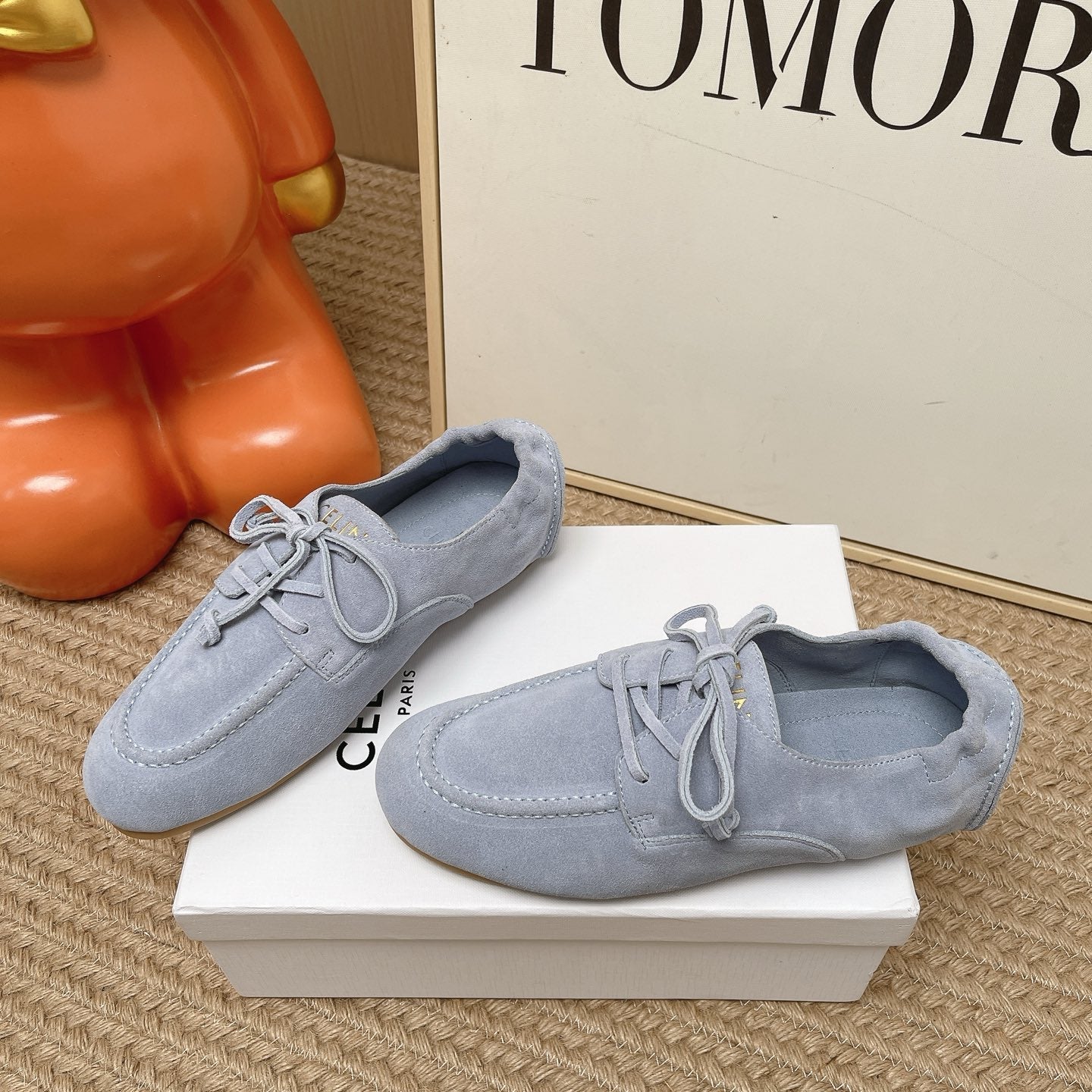 CE Adam Lace-Up Sneakers Blue Suede Calfskin 951088