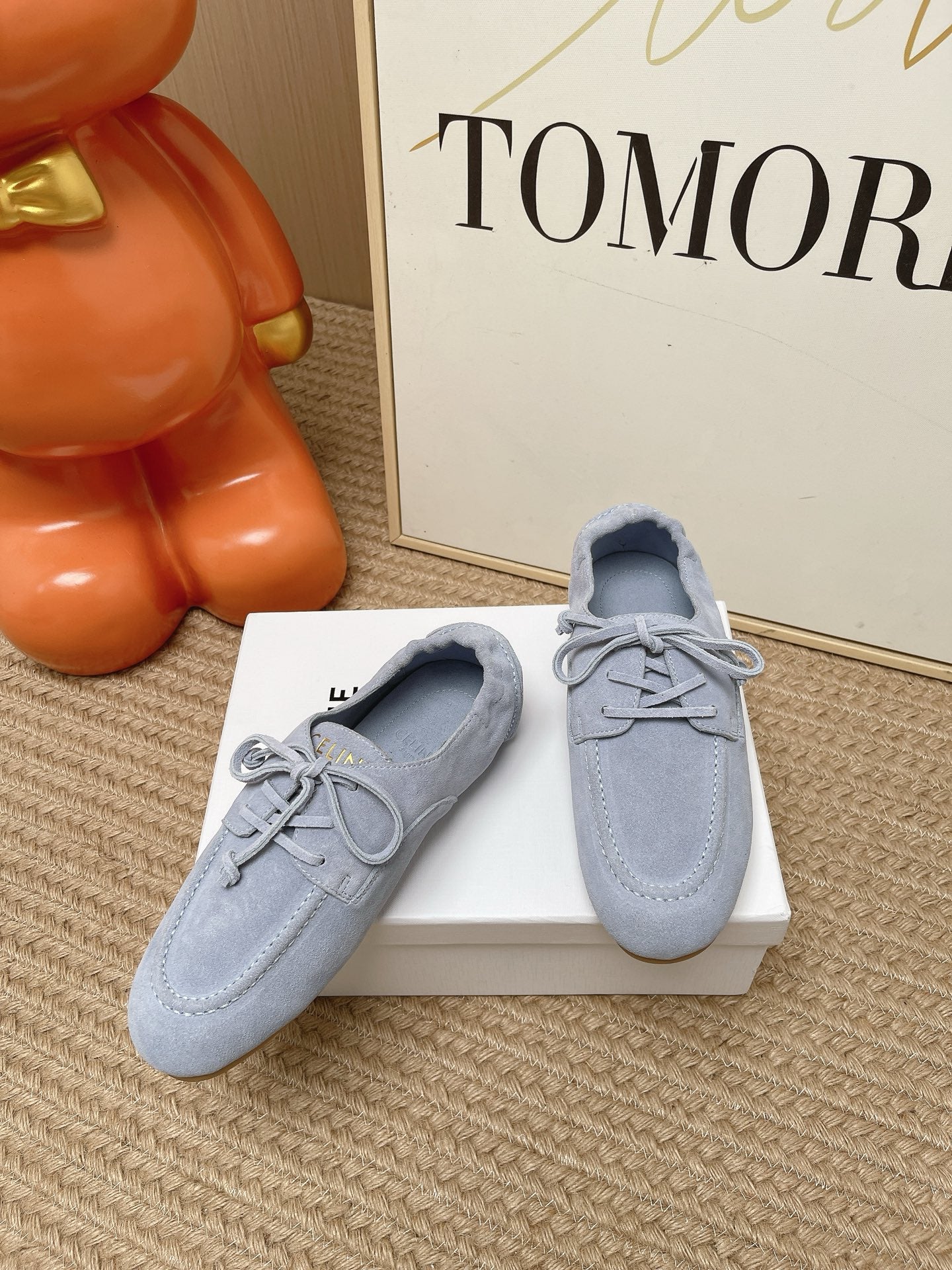 CE Adam Lace-Up Sneakers Blue Suede Calfskin 951088