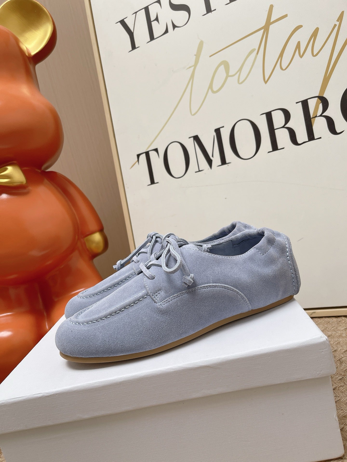 CE Adam Lace-Up Sneakers Blue Suede Calfskin 951088