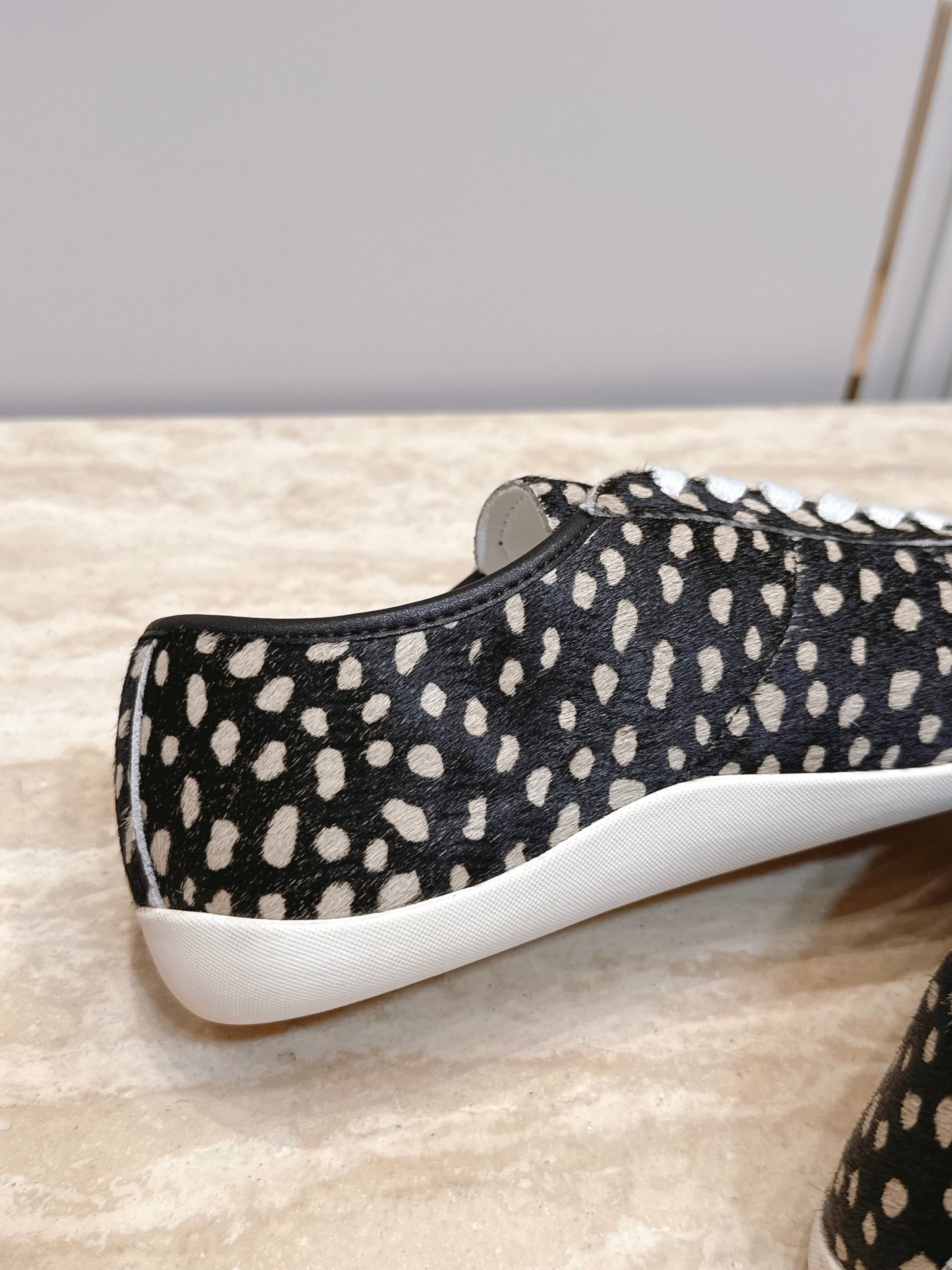 TR Leopard Print Low-Top Sneakers Black Horsehair 954420
